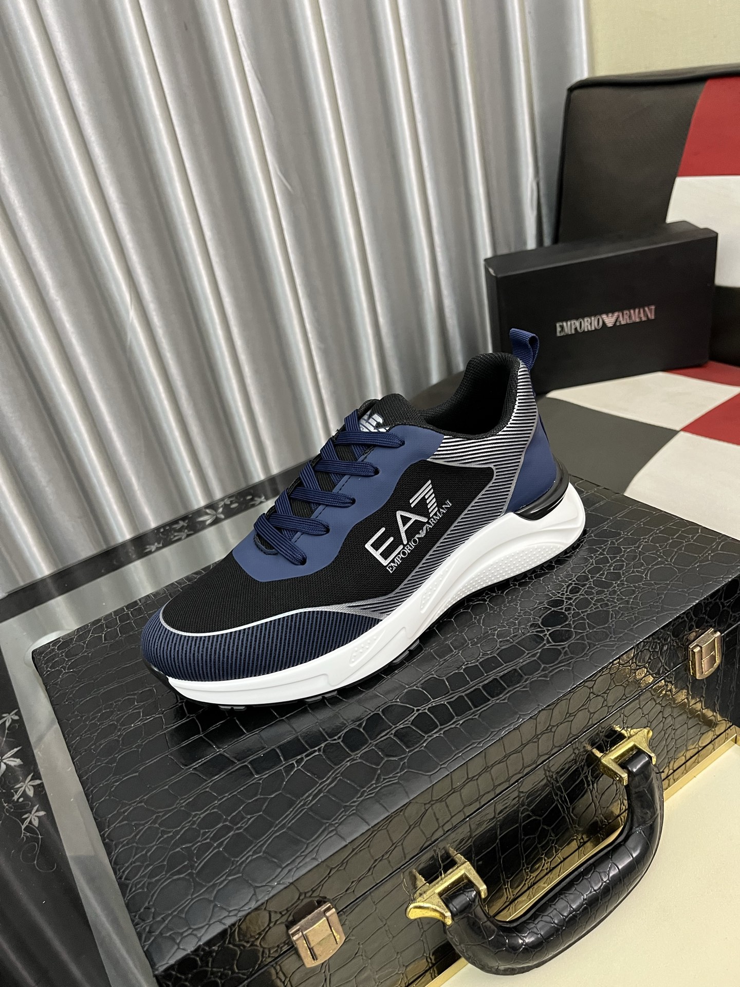 Emporio Armani Men's Lace-Up Sneakers - Breathable Leather, Rubber Sole 2 i1745340287623 5833 0 0