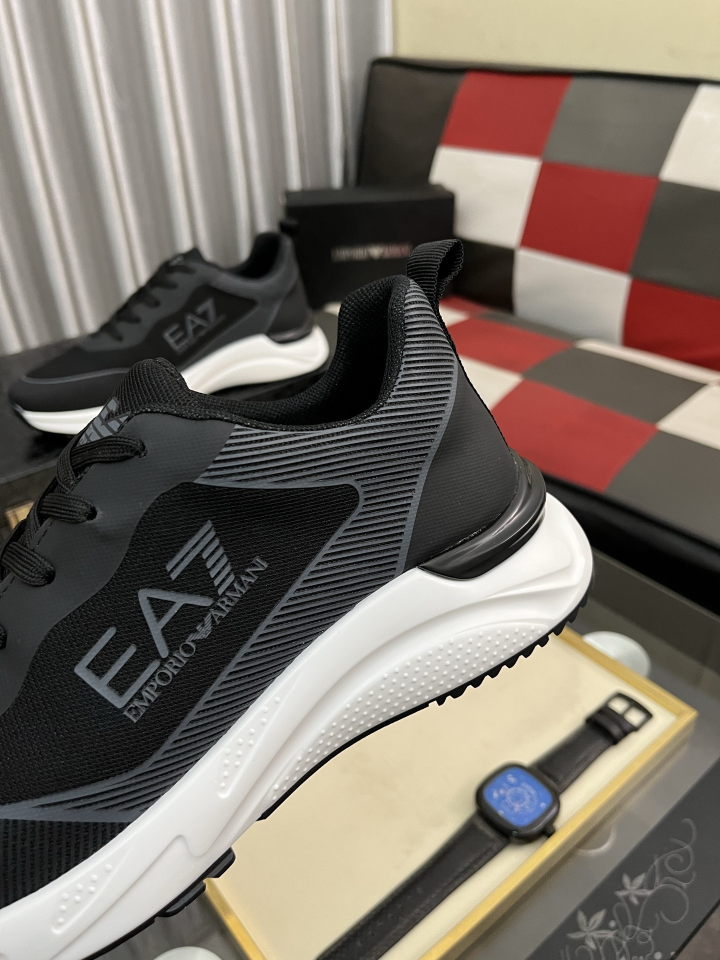 Emporio Armani Men's Leather Sneakers Lightweight Casual Shoe, Size 38-44 8 i1745340298988 5667 0 6