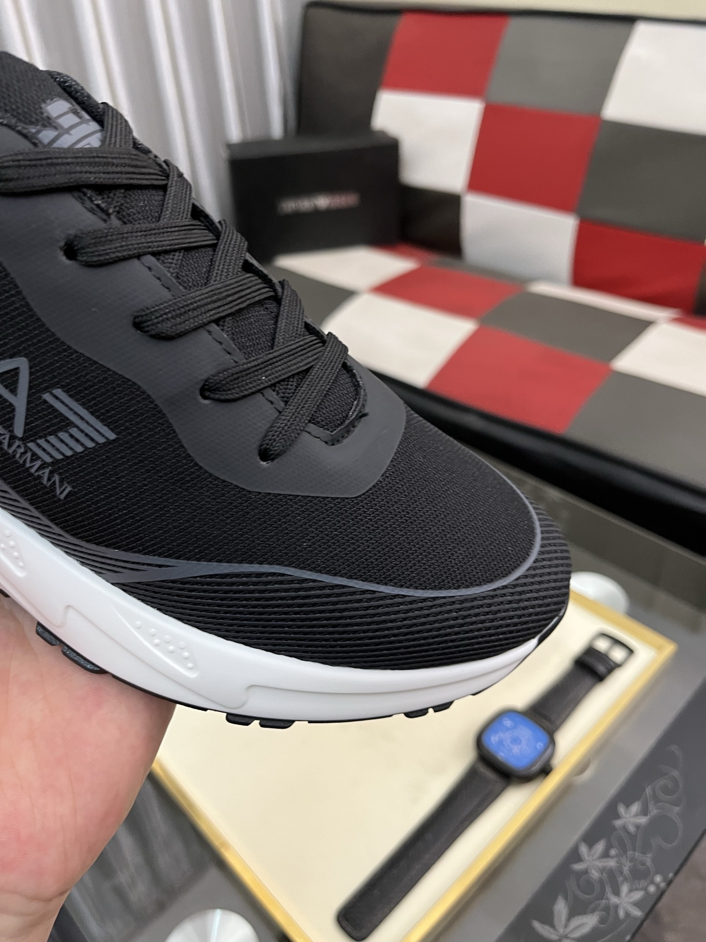 Emporio Armani Men's Leather Sneakers Lightweight Casual Shoe, Size 38-44 7 i1745340300398 8643 0 5
