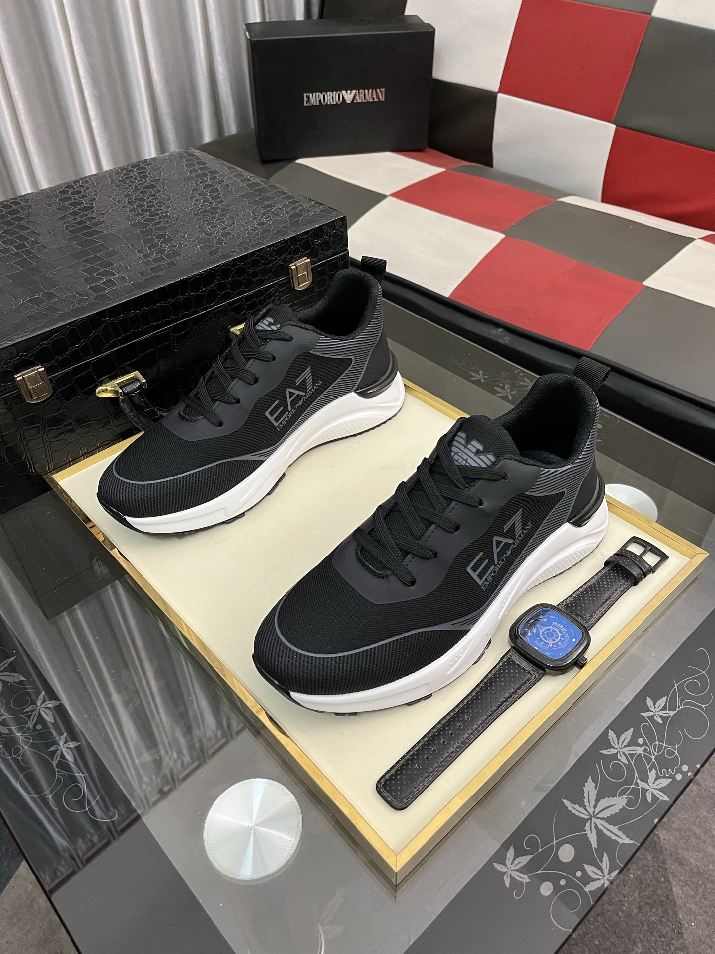 Emporio Armani Men's Leather Sneakers Lightweight Casual Shoe, Size 38-44 3 i1745340300503 3052 0 1