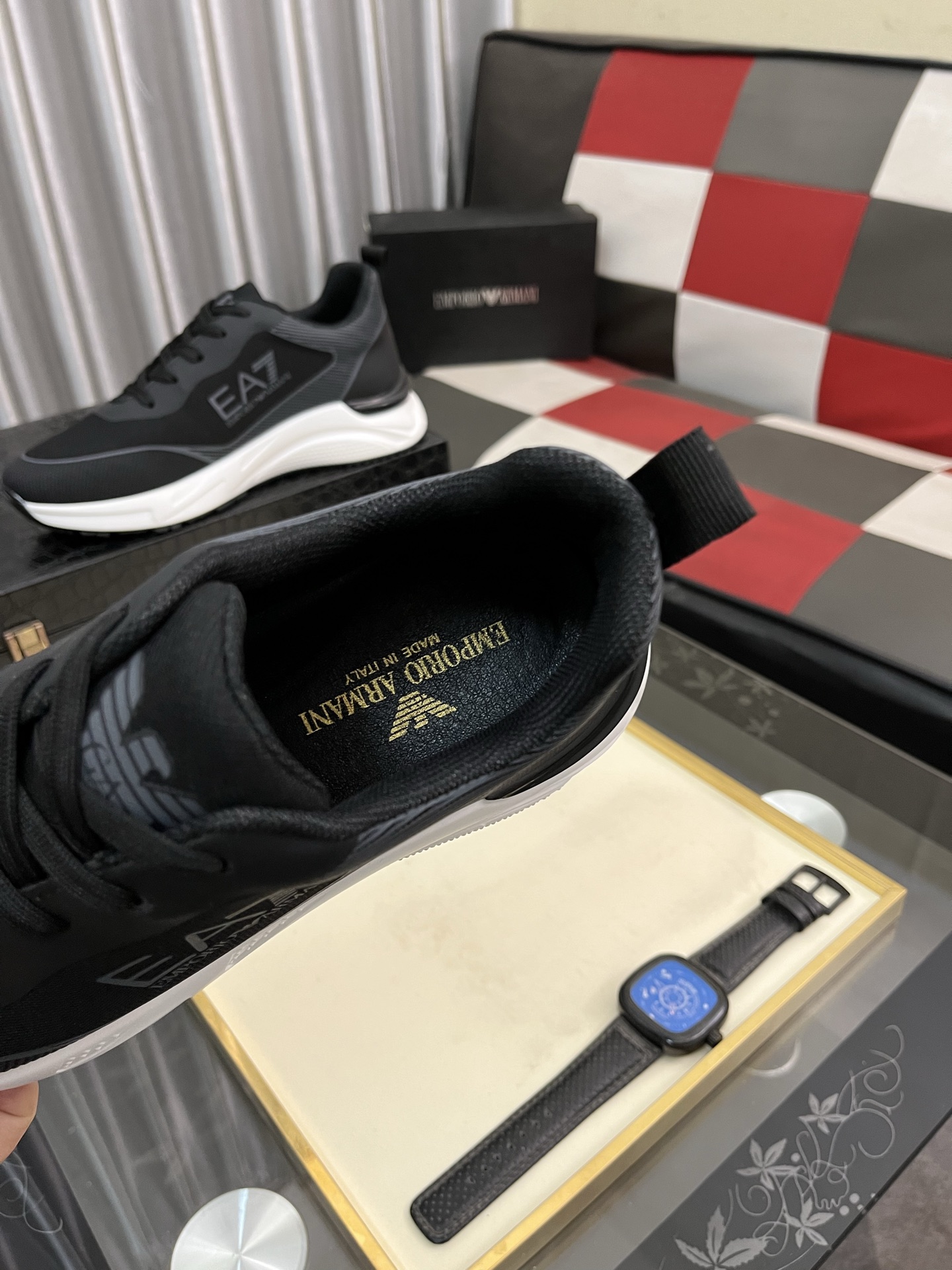 Emporio Armani Men's Leather Sneakers Lightweight Casual Shoe, Size 38-44 9 i1745340300591 8503 0 7
