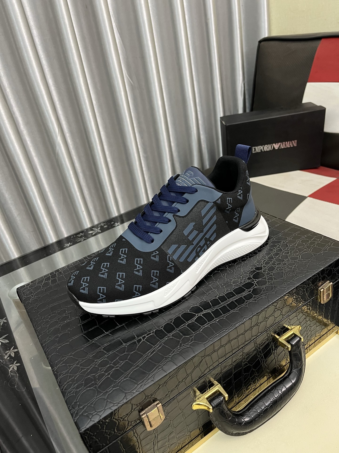 Emporio Armani Men's Leather Sneakers - Lightweight, Comfortable, Stylish 1 Emporio Armani Men's Leather Sneakers - Lightweight, Comfortable, Stylish