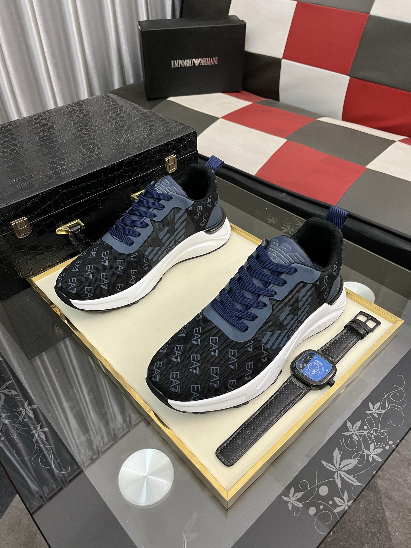 Emporio Armani Men's Leather Sneakers - Lightweight, Comfortable, Stylish 3 i1745340342323 2388 0 1