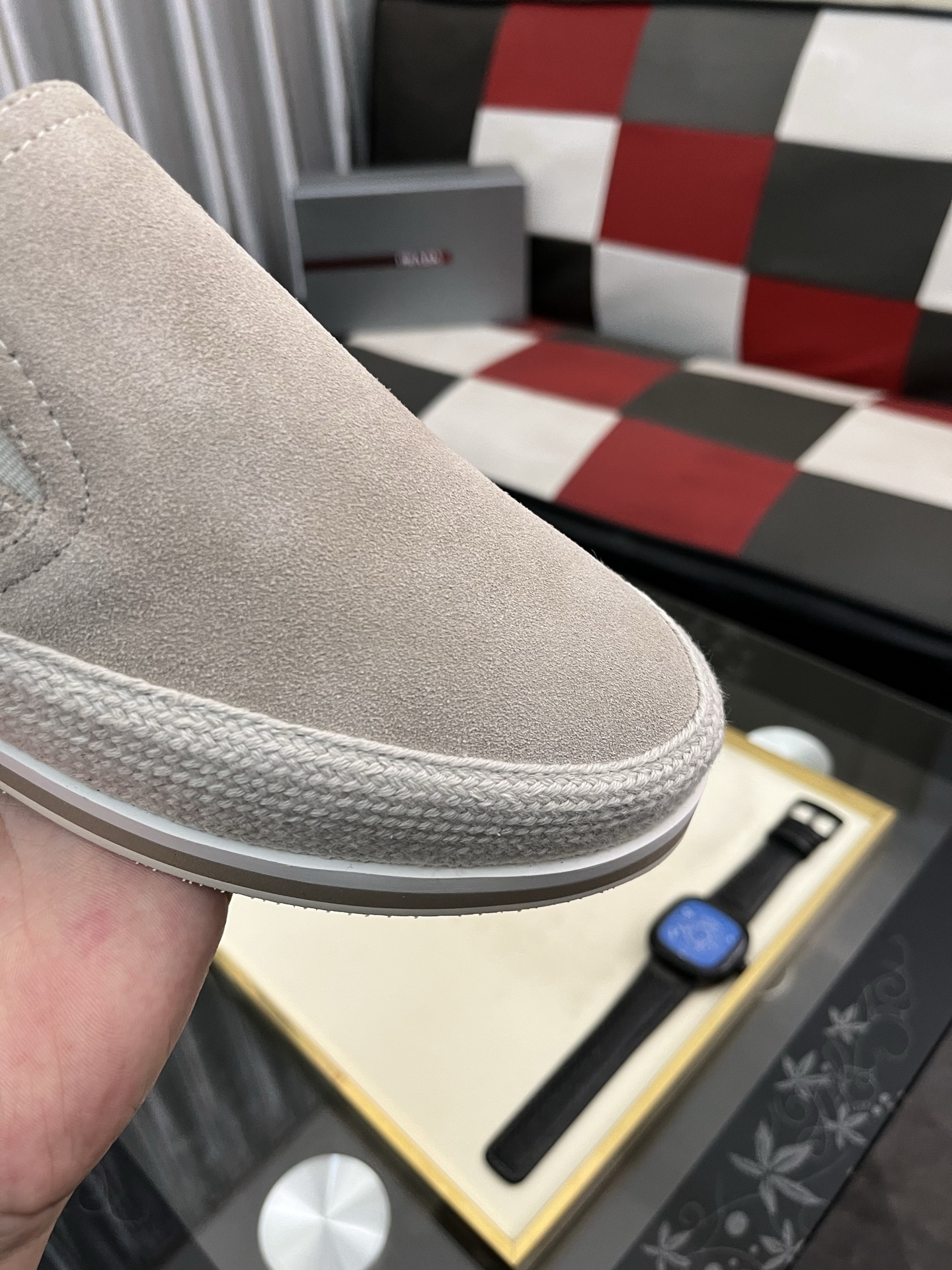 Prada Men's Loafers Suede Leather Slip-On Sneakers Unique Modern Style Shoes 7 i1745426005148 3395 0 5
