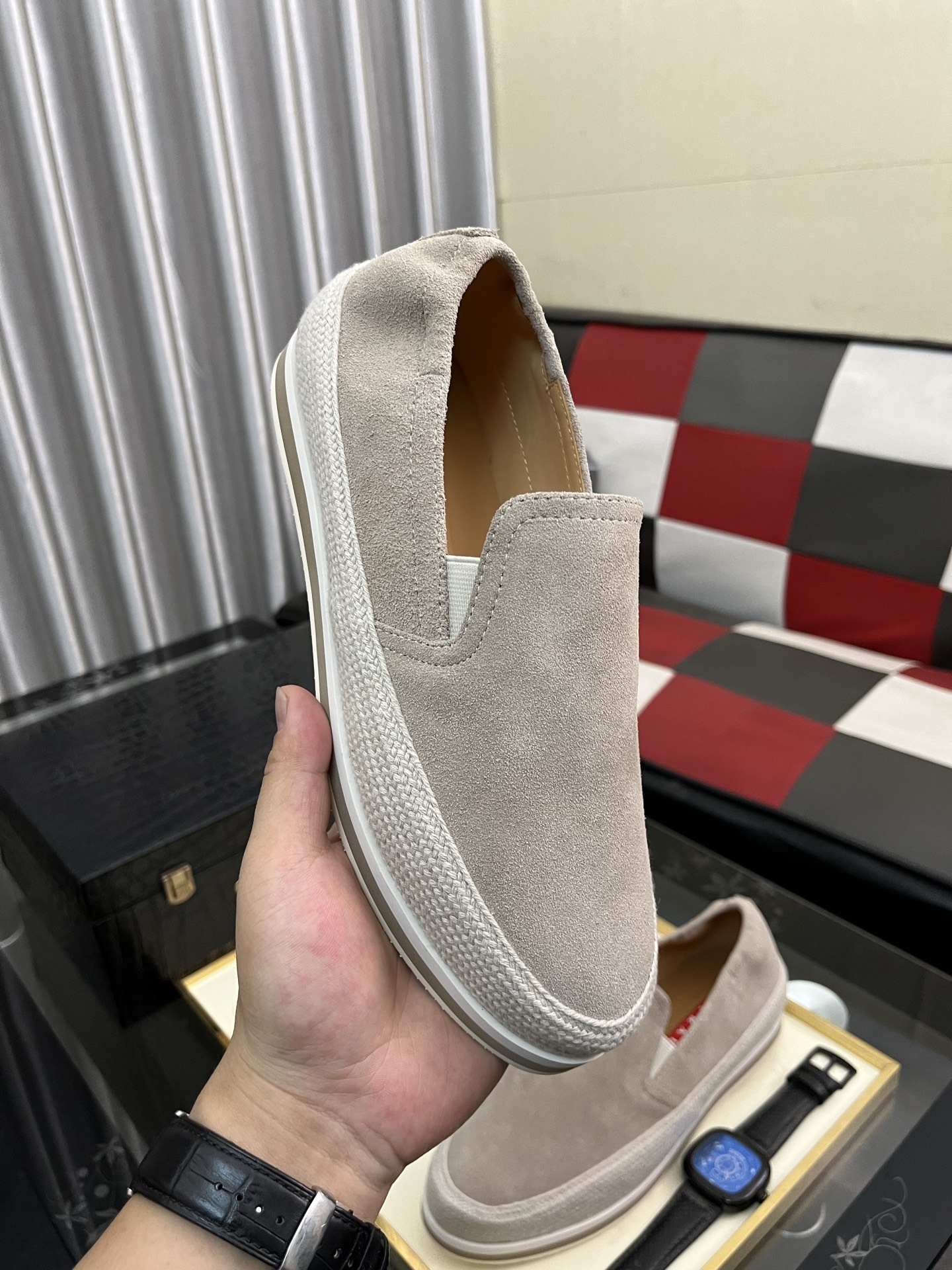 Prada Men's Loafers Suede Leather Slip-On Sneakers Unique Modern Style Shoes 5 i1745426005148 7343 0 3