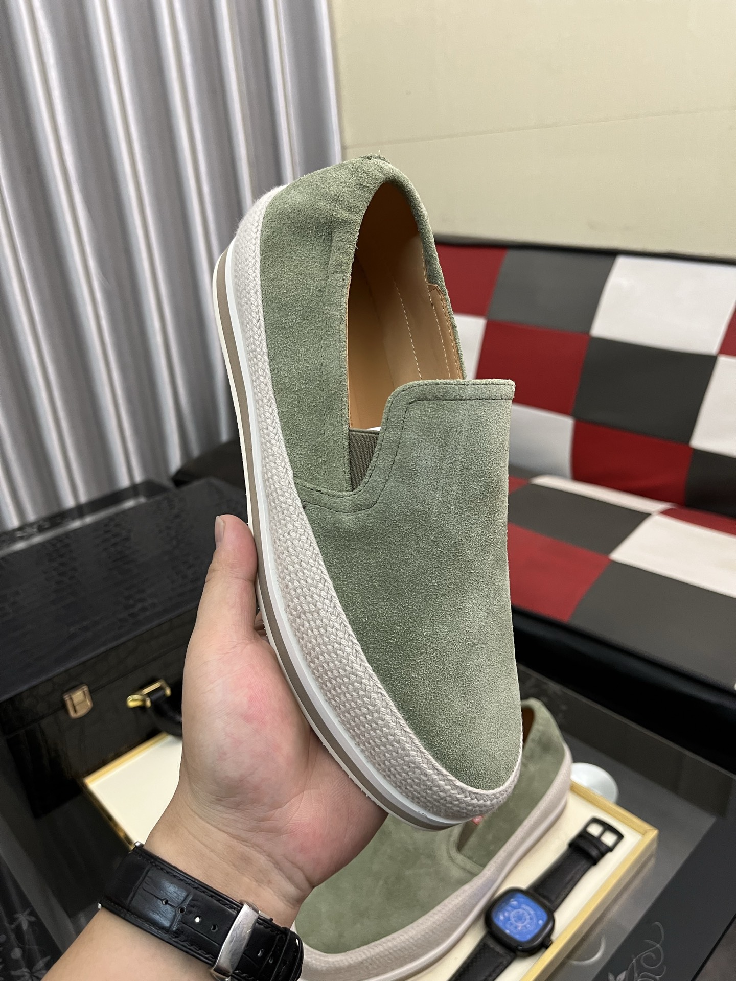 Prada Modern Style Green Suede Slip-On Sneakers Size 38-44 5 i1745427729430 4661 0 3