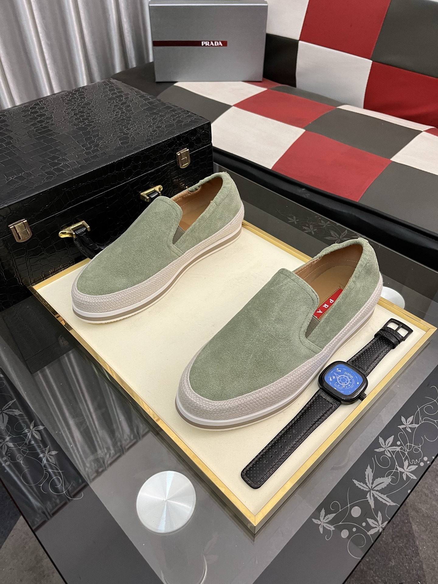 Prada Modern Style Green Suede Slip-On Sneakers Size 38-44 3 i1745427729464 7978 0 1
