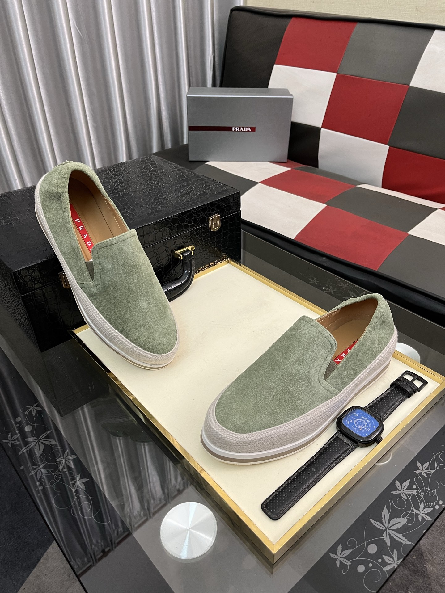 Prada Modern Style Green Suede Slip-On Sneakers Size 38-44 4 i1745427729506 8367 0 2