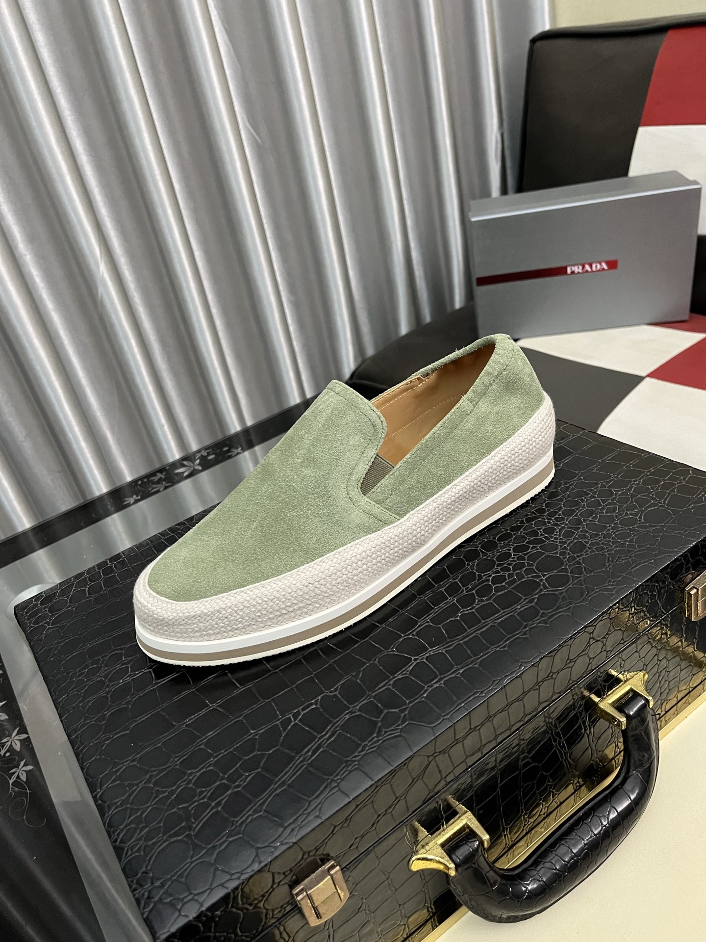 Prada Modern Style Green Suede Slip-On Sneakers Size 38-44 1 Prada Modern Style Green Suede Slip-On Sneakers Size 38-44