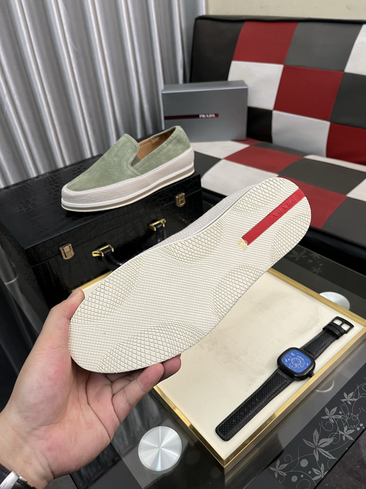 Prada Modern Style Green Suede Slip-On Sneakers Size 38-44 10 i1745427732059 4736 0 8