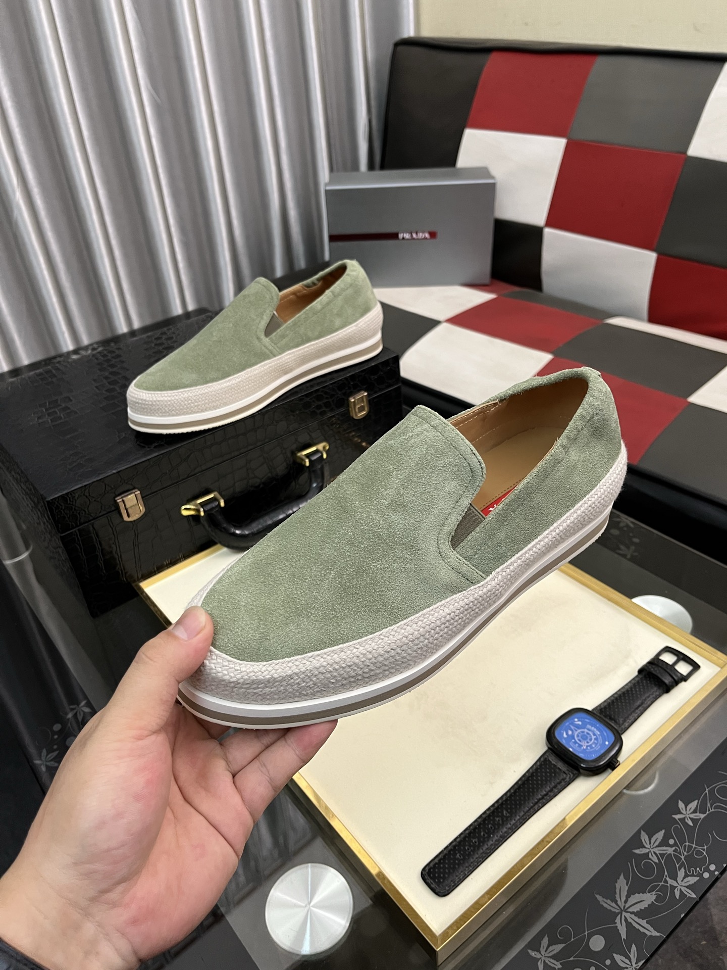 Prada Modern Style Green Suede Slip-On Sneakers Size 38-44 6 i1745427732089 6114 0 4