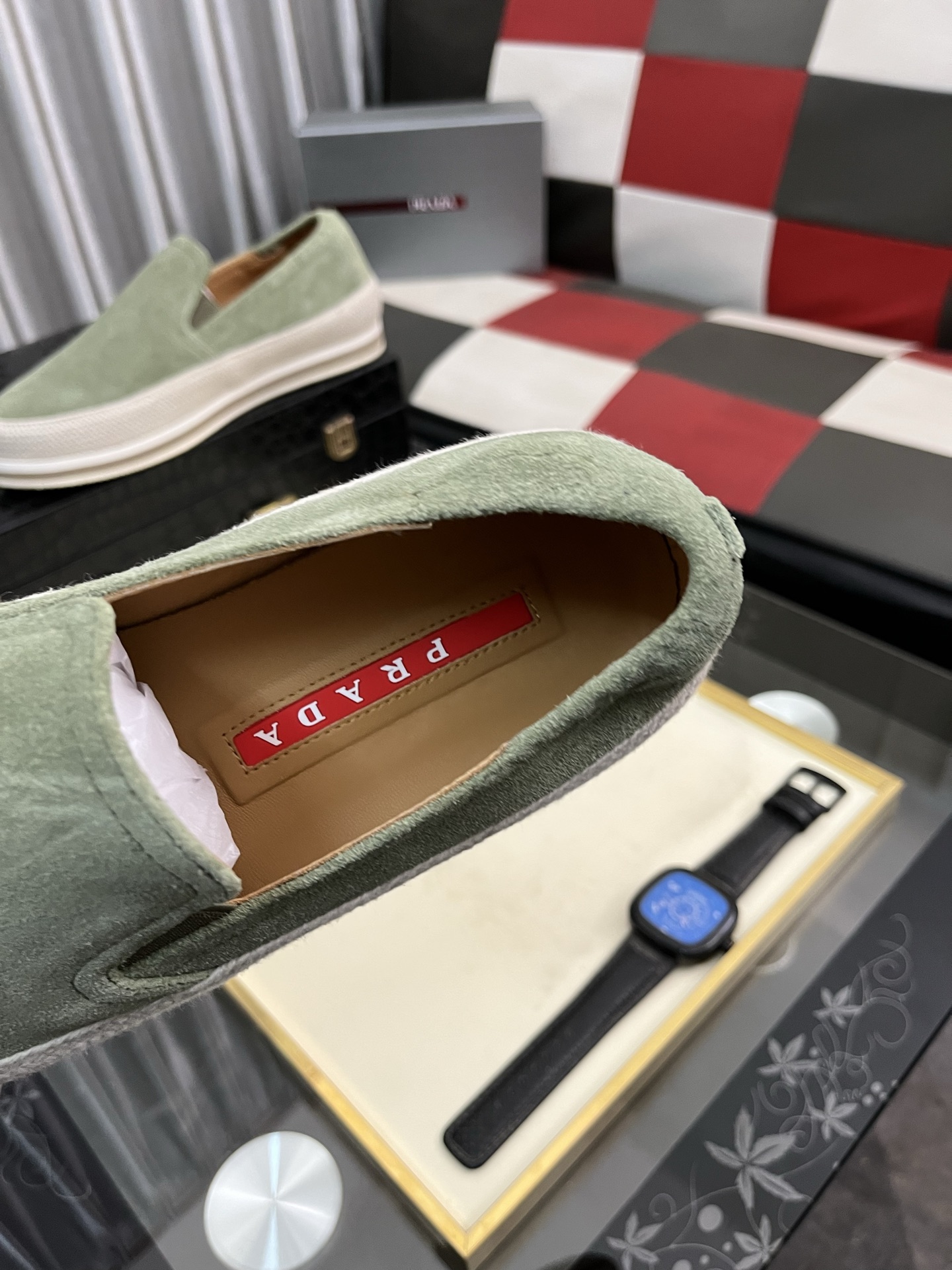 Prada Modern Style Green Suede Slip-On Sneakers Size 38-44 9 i1745427732284 2904 0 7
