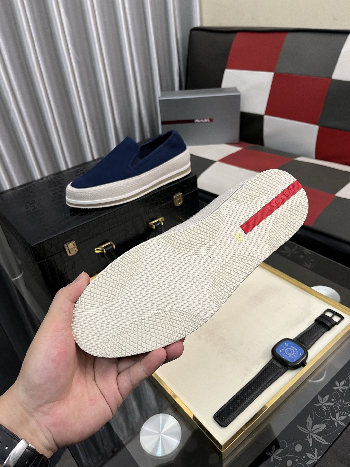 Prada Modern Style Blue Suede Slip-On Sneakers,Sizes 38-44 10 i1745427755088 803 0 8
