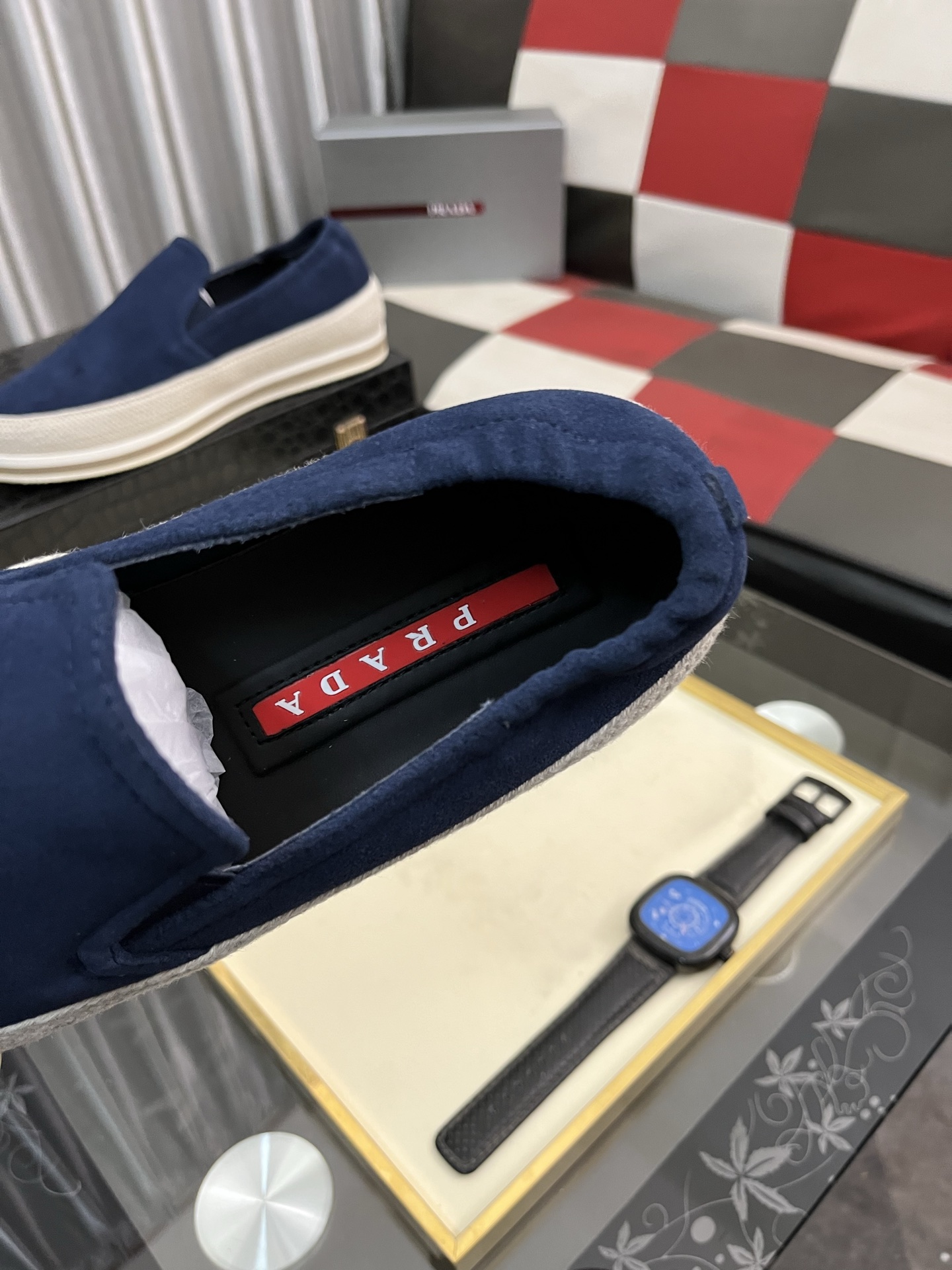 Prada Modern Style Blue Suede Slip-On Sneakers,Sizes 38-44 9 i1745427755273 7228 0 7