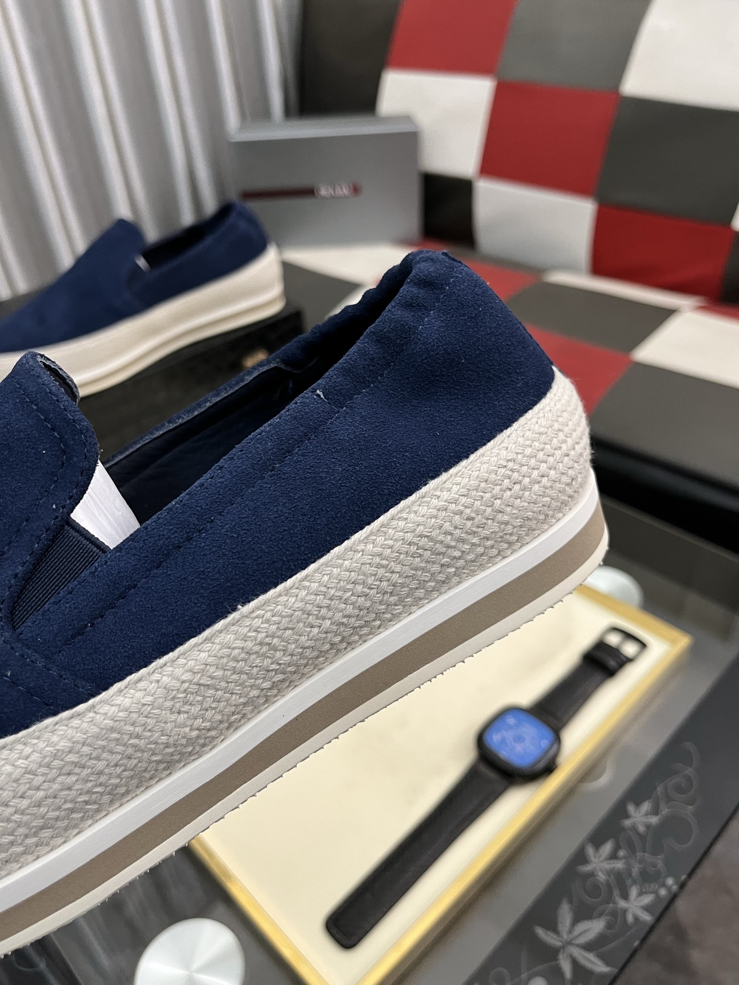 Prada Modern Style Blue Suede Slip-On Sneakers,Sizes 38-44 8 i1745427756869 6766 0 6