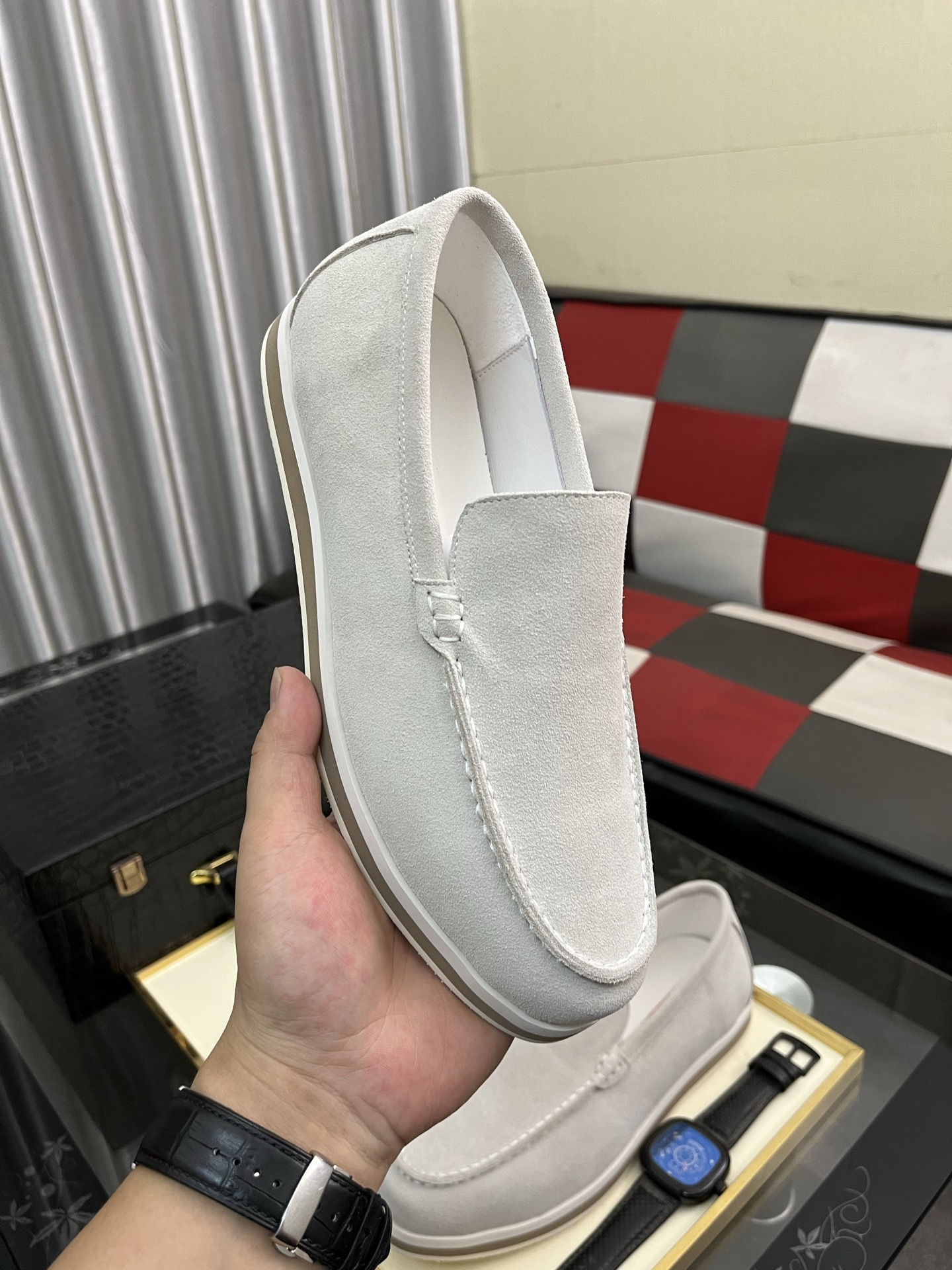 Prada White Leather Slip-On Sneakers, Modern Design, Comfortable Fit 5 i1745427783758 292 0 3