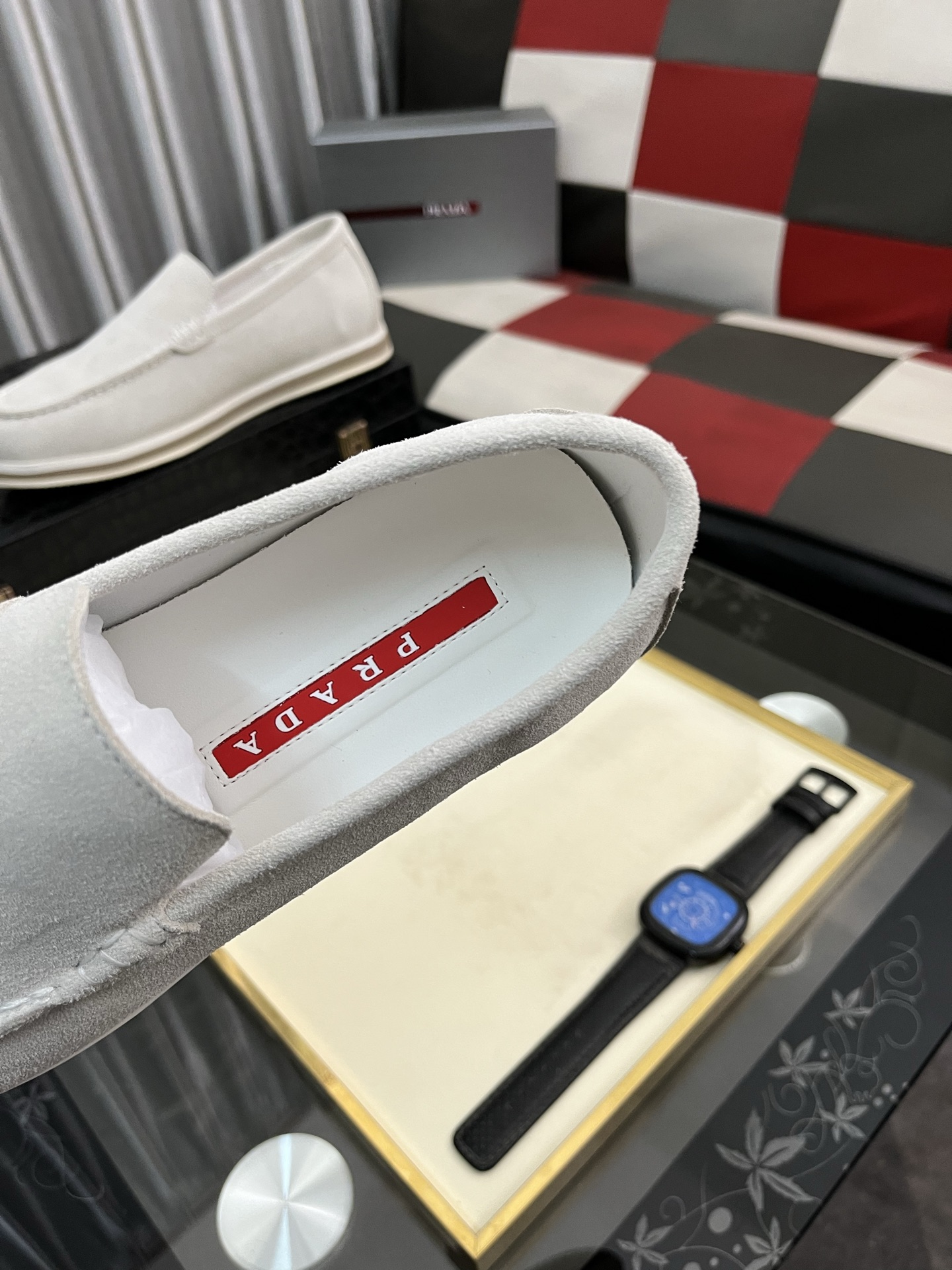 Prada White Leather Slip-On Sneakers, Modern Design, Comfortable Fit 9 i1745427785779 8305 0 7