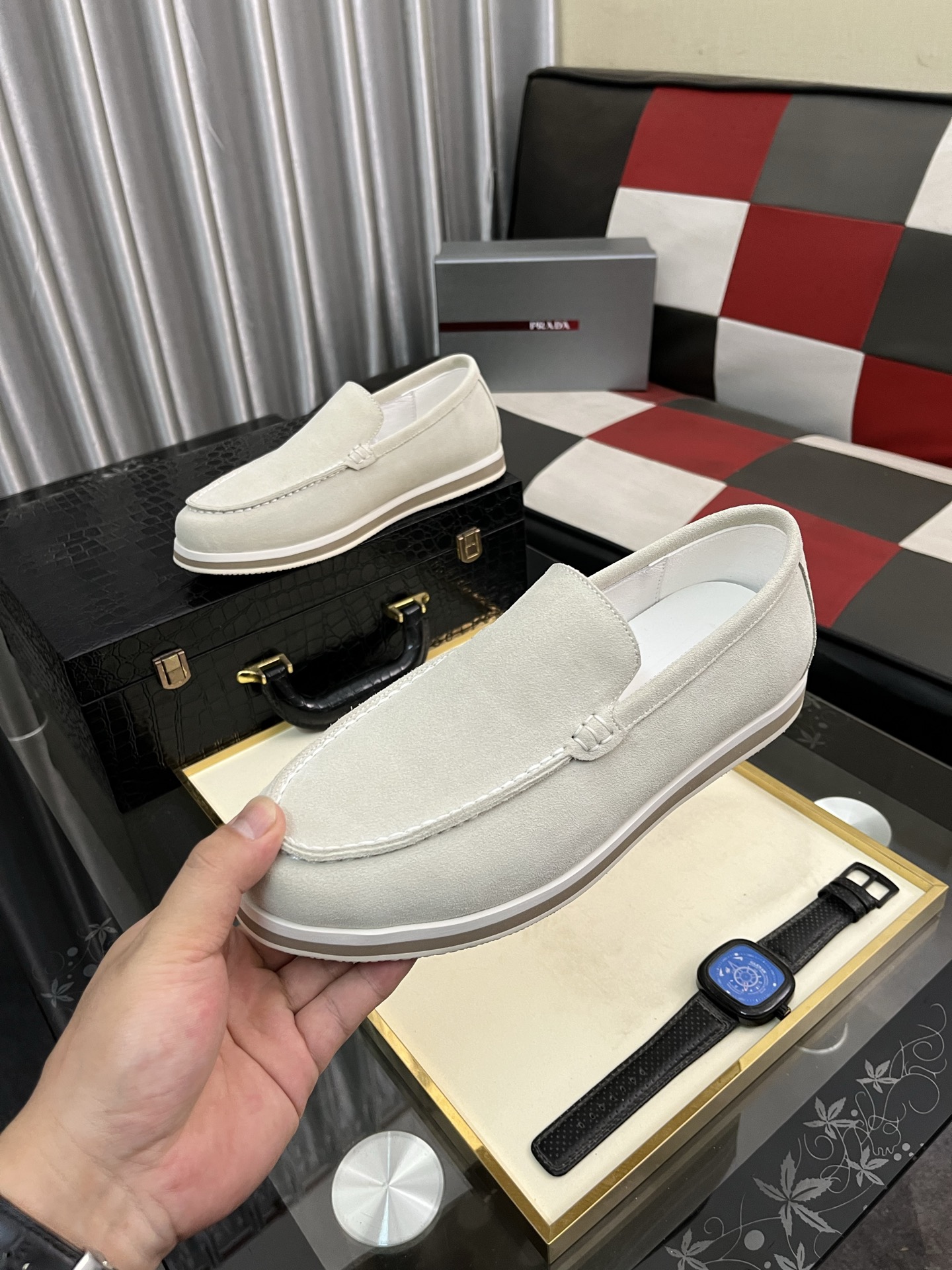 Prada Men's Suede Loafers Modern Casual Shoes Size 38-44 6 i1745427796294 3415 0 4