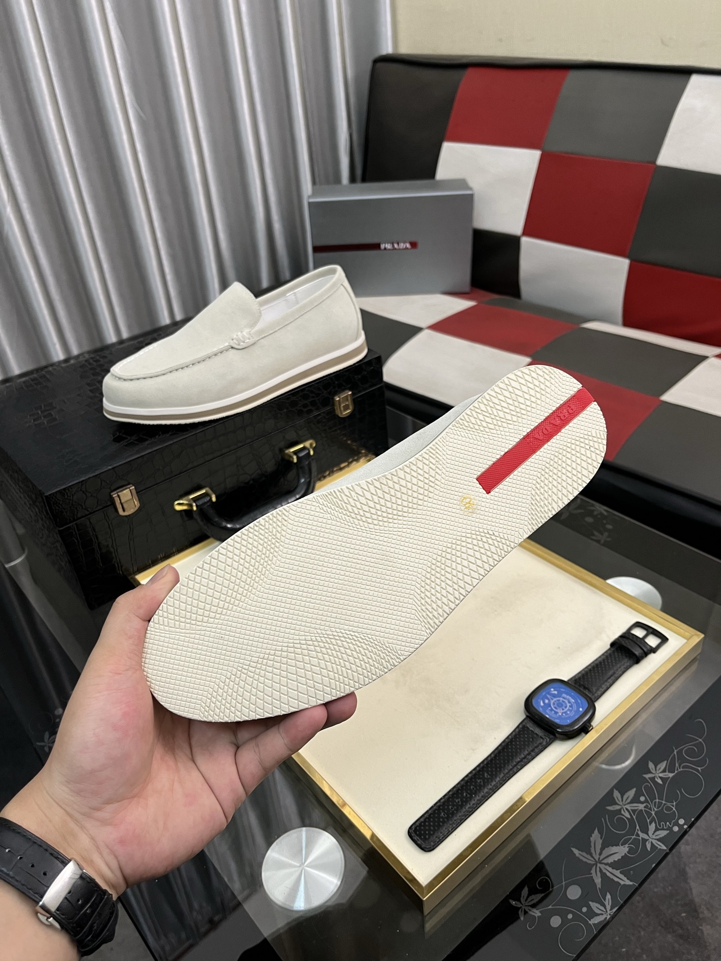 Prada Men's Suede Loafers Modern Casual Shoes Size 38-44 10 i1745427797970 326 0 8