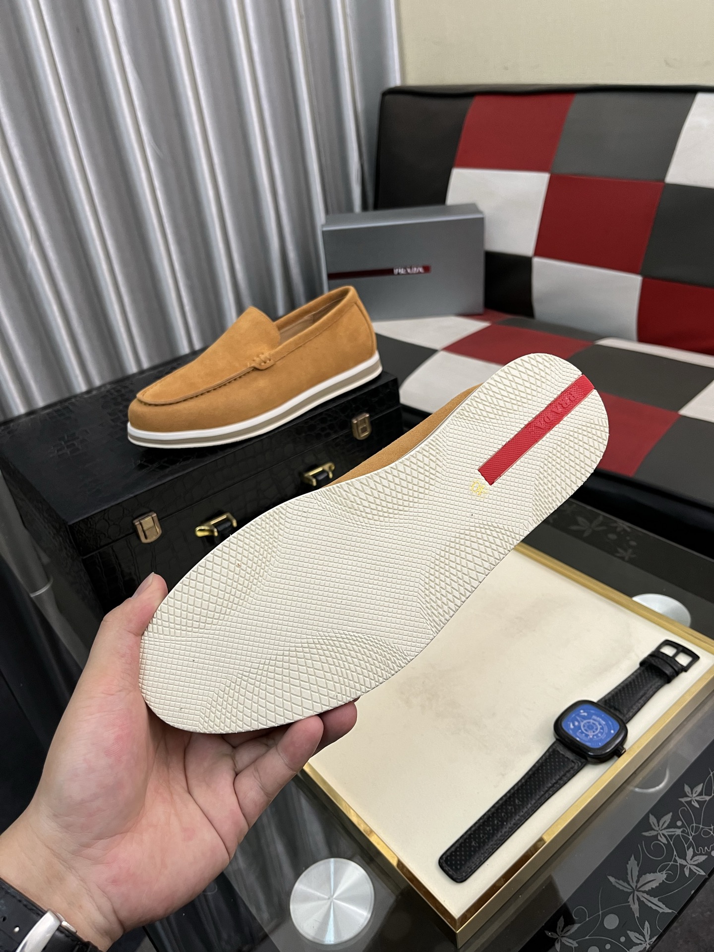 Prada Modern Style Loafers in Camel Suede Leather, Sizes 38-44 10 i1745427836111 3293 0 8