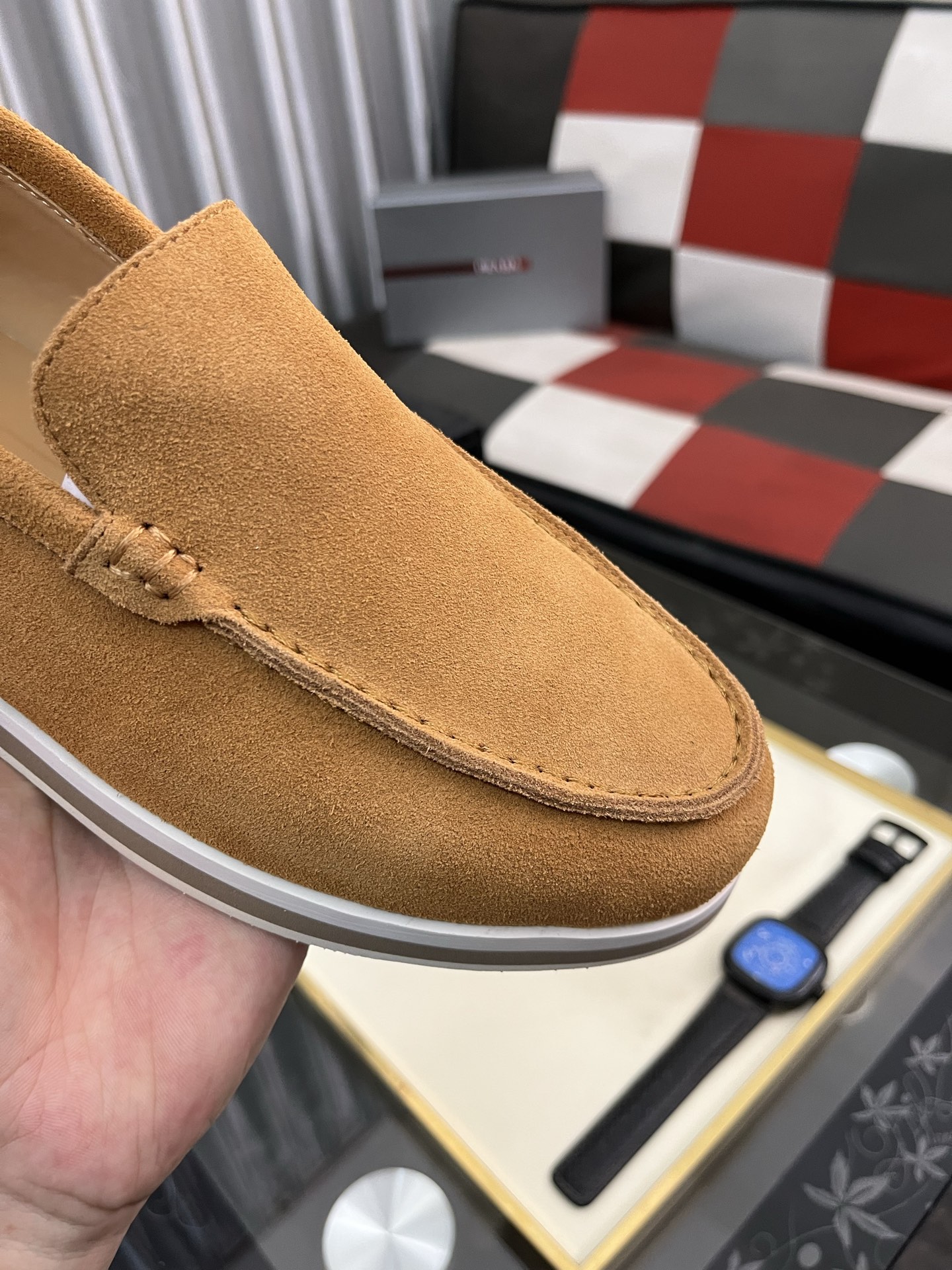 Prada Modern Style Loafers in Camel Suede Leather, Sizes 38-44 7 i1745427836272 8659 0 5
