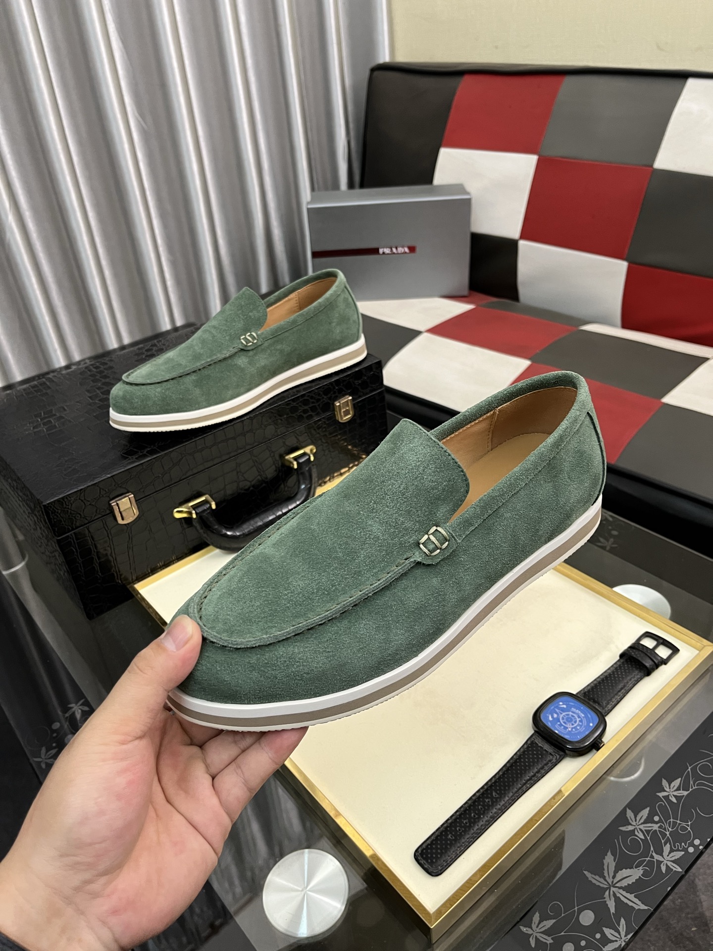 Prada Men's Suede Loafers: Modern Style, Comfortable Fit (Sizes 38-44) 6 i1745427866732 6614 0 4