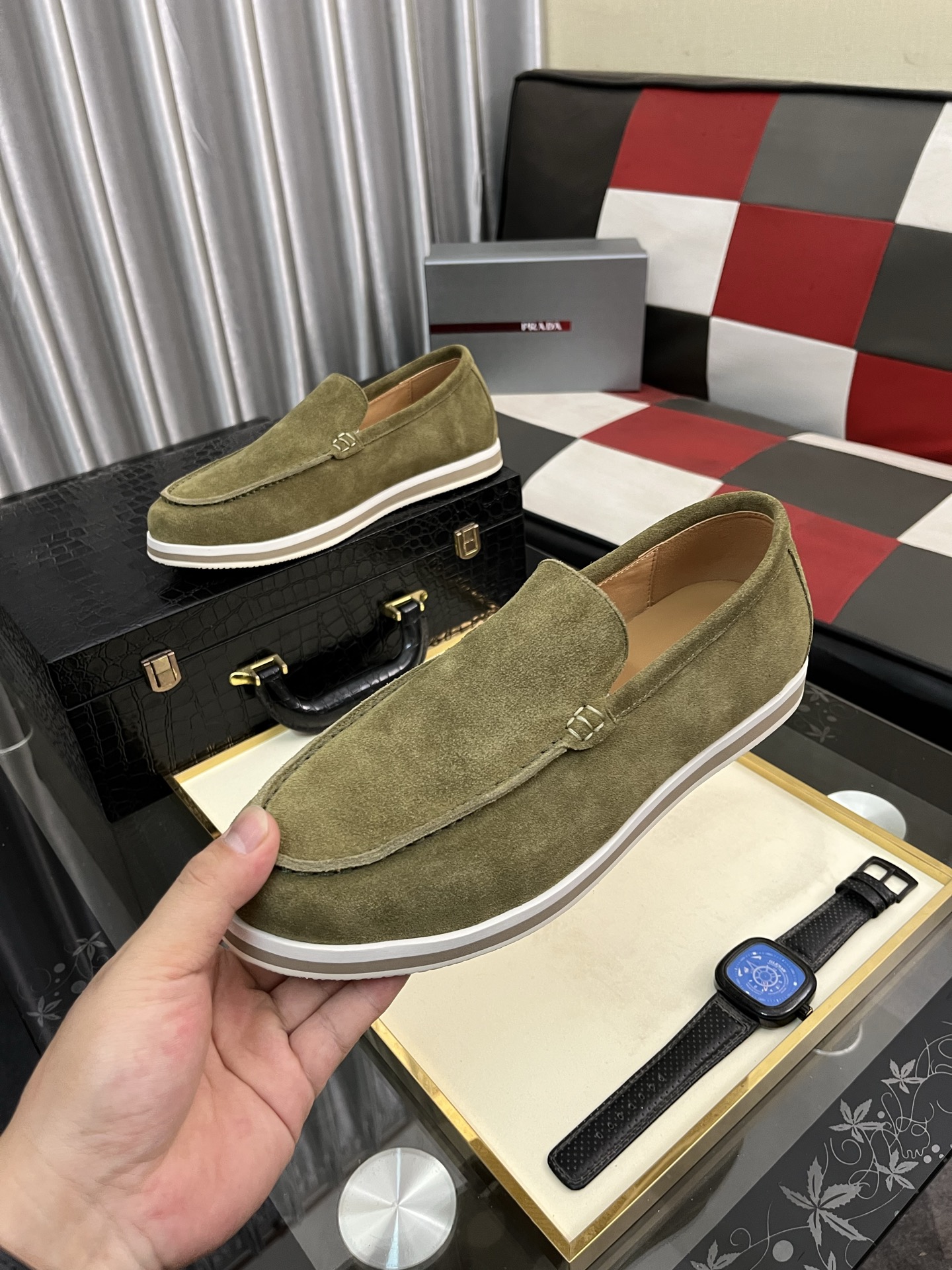 Prada Suede Loafers - Modern Style, Comfortable & Durable, Available in Sizes 38-44 6 i1745427910863 7403 0 4