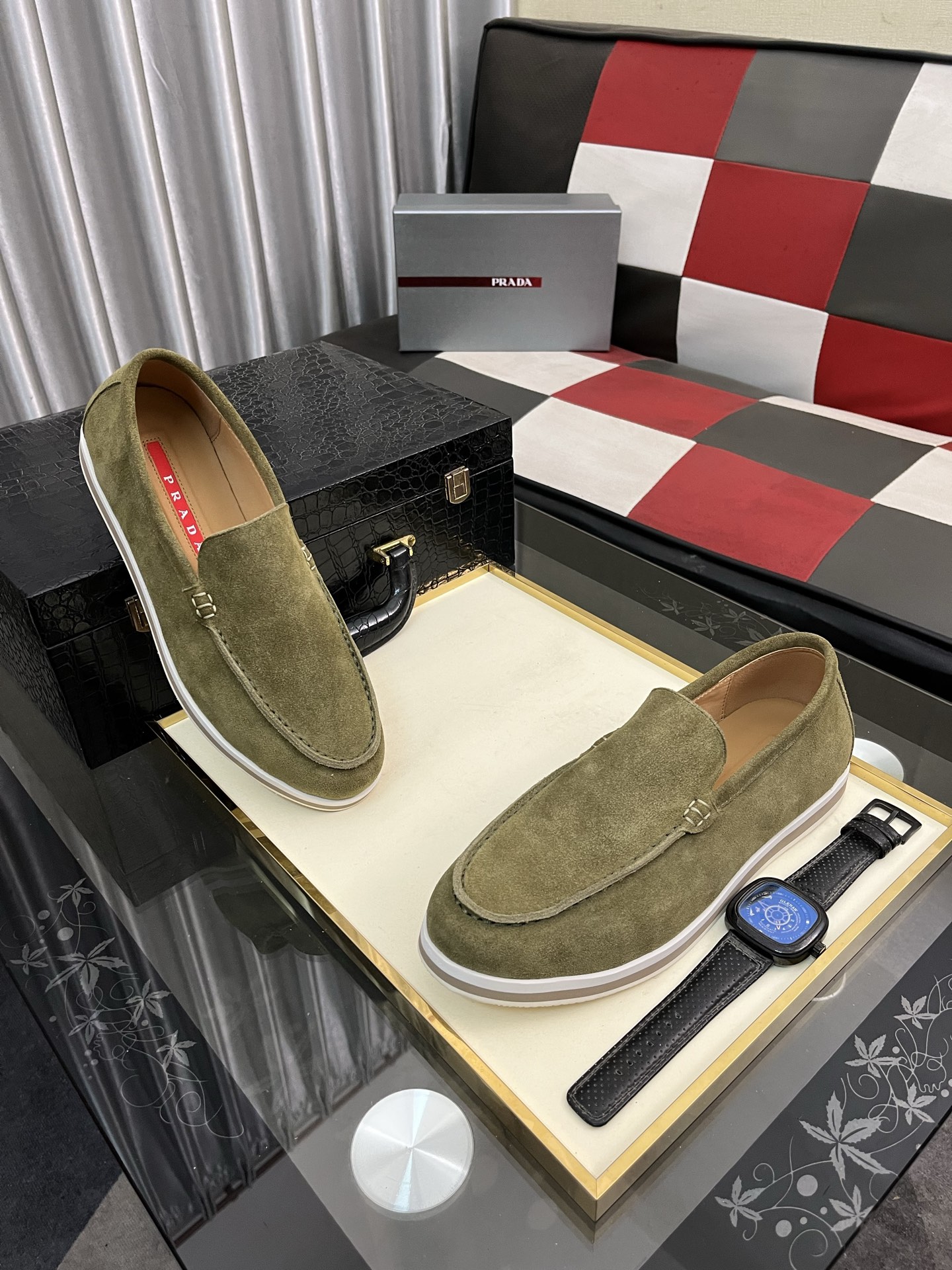 Prada Suede Loafers - Modern Style, Comfortable & Durable, Available in Sizes 38-44 4 i1745427910931 5652 0 2