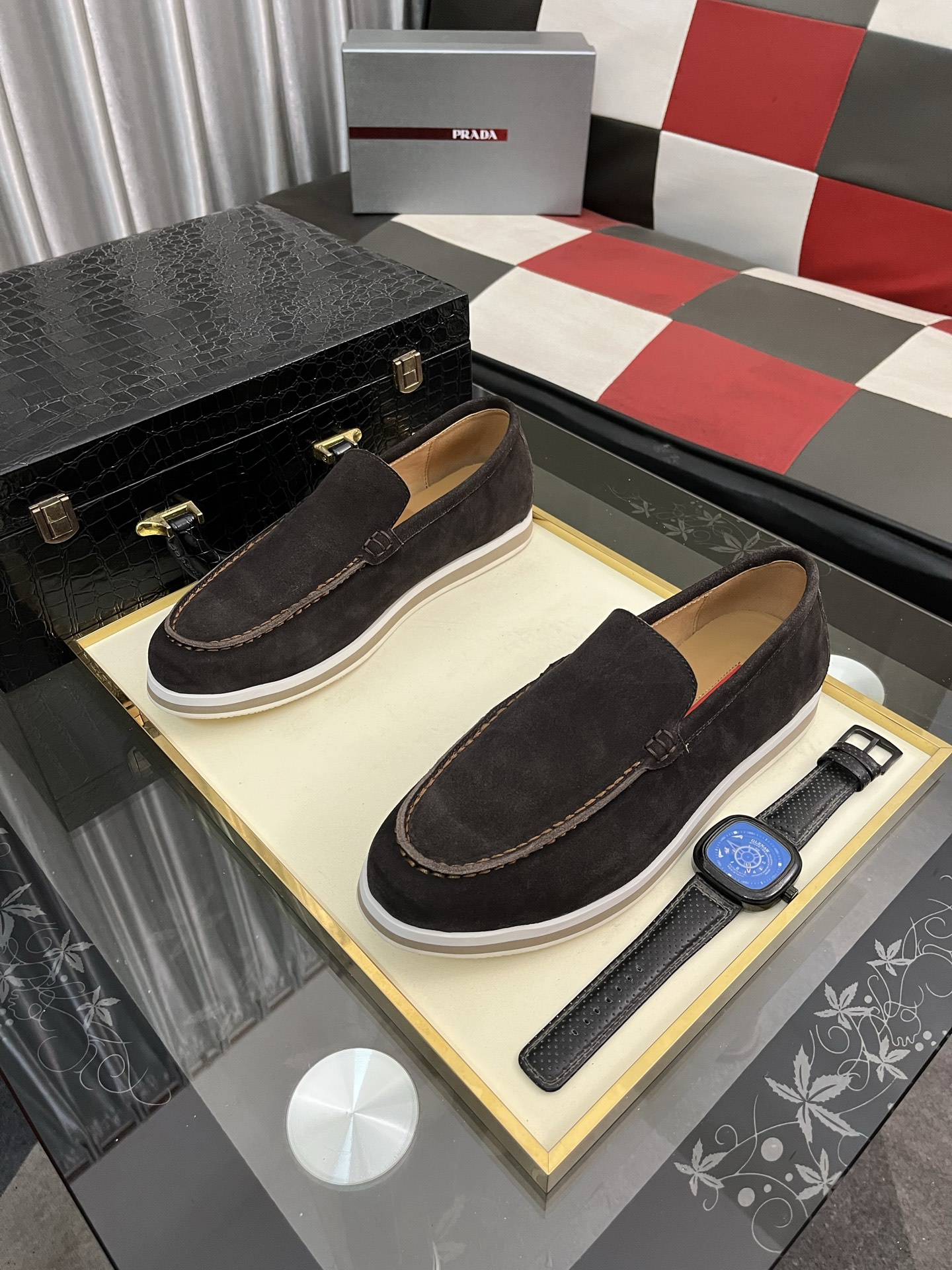 Prada Men's Suede Loafers - Modern Style, Comfortable & Durable, Sizes 38-44 3 i1745427941772 636 0 1