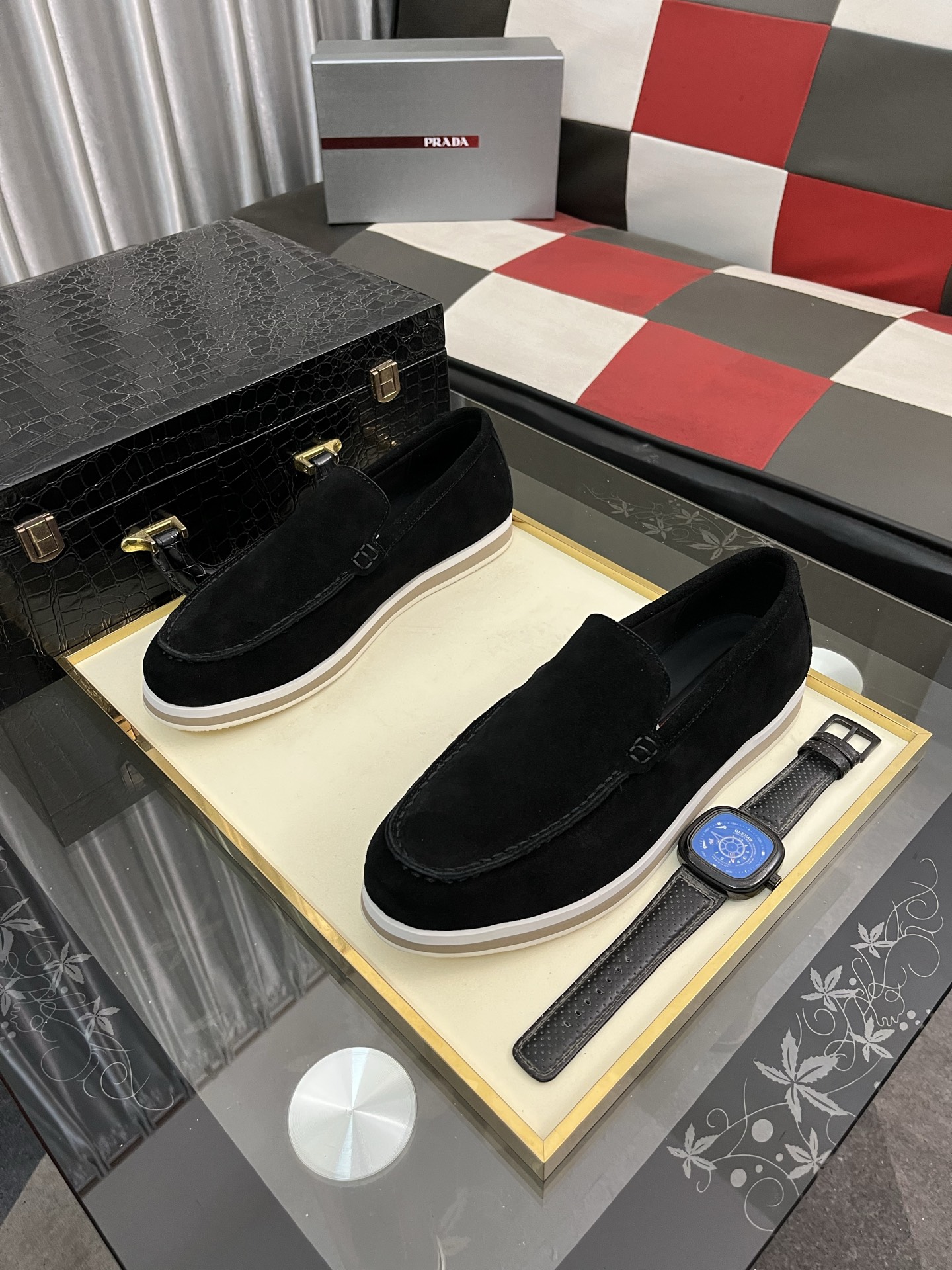 Prada Men's Suede Loafers - Modern Comfort and Style, Sizes 38-44 3 i1745427954022 671 0 1
