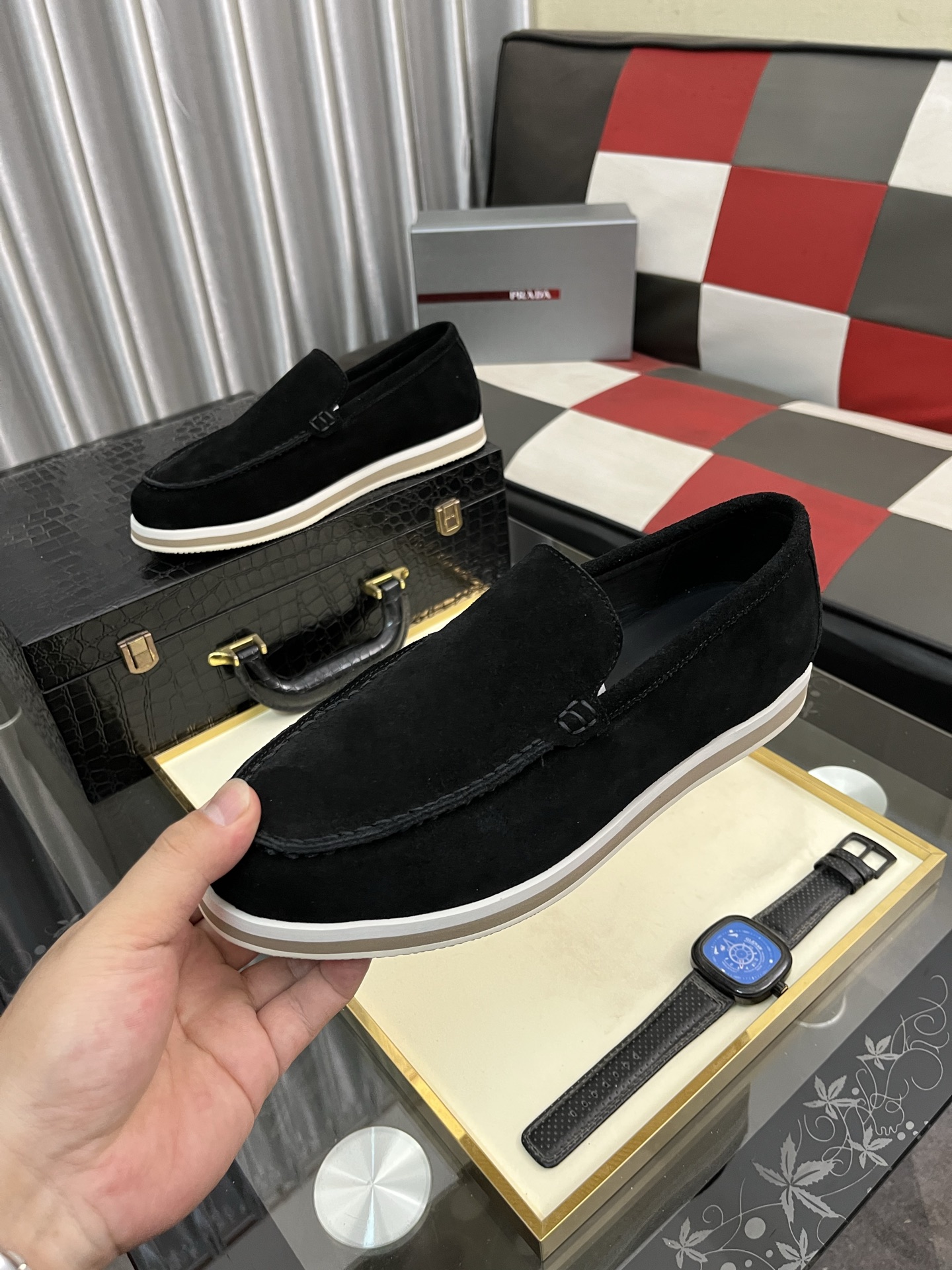 Prada Men's Suede Loafers - Modern Comfort and Style, Sizes 38-44 6 i1745427955683 9709 0 4
