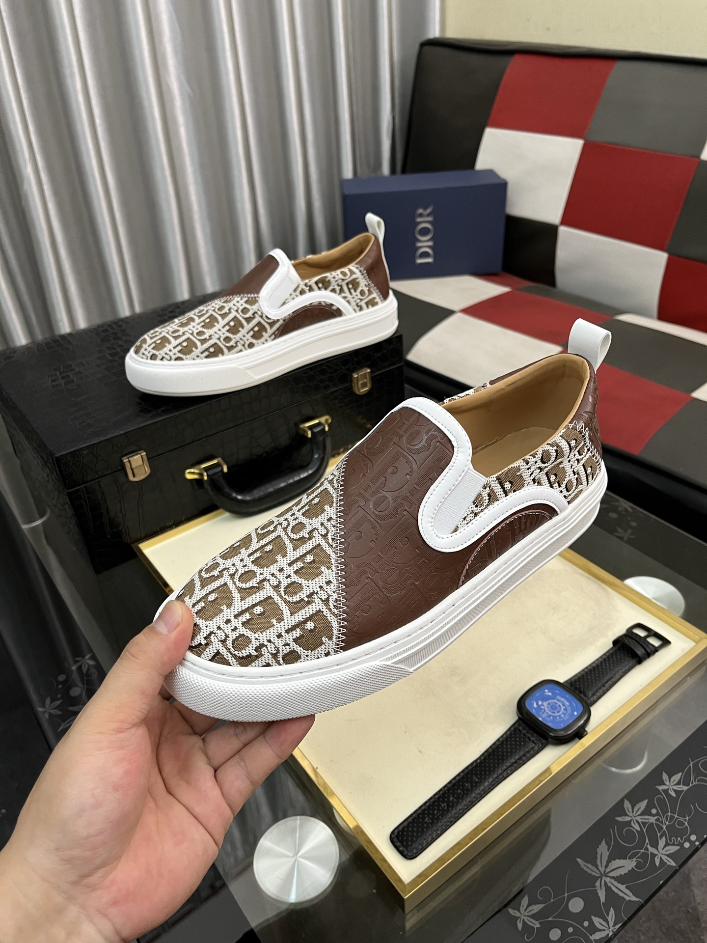 Dior Modern Slip-On Sneakers, Comfortable & Durable Original Leather 6 i1746810852775 5220 0 4