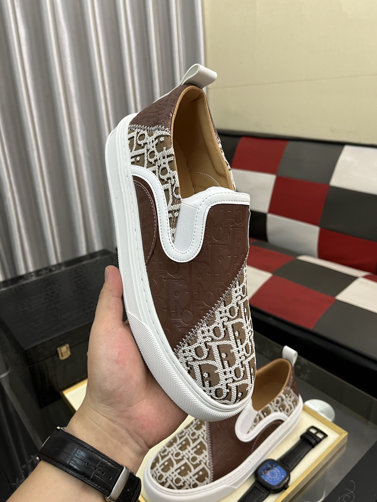 Dior Modern Slip-On Sneakers, Comfortable & Durable Original Leather 5 i1746810854085 6349 0 3