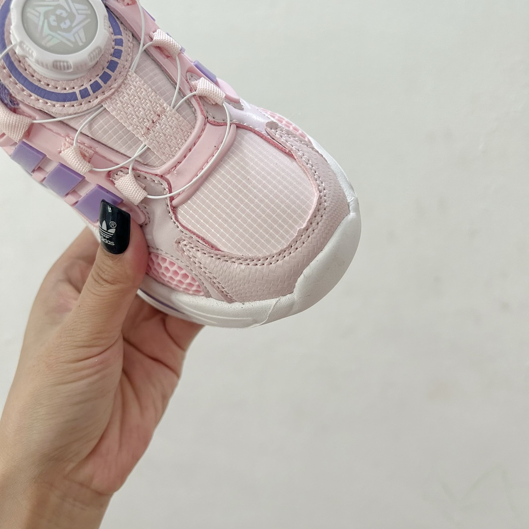 图片[4]-📍粉紫色 AD旋转纽扣儿童老爹鞋 尺码：28-37码 旋转扣设计，方便小朋友穿脱，鞋身超多透气孔包裹性舒适度拉满！中底设计不光提高整体颜值，还让脚感更软弹！运动一定要穿它！脚感绝了！-选品中心