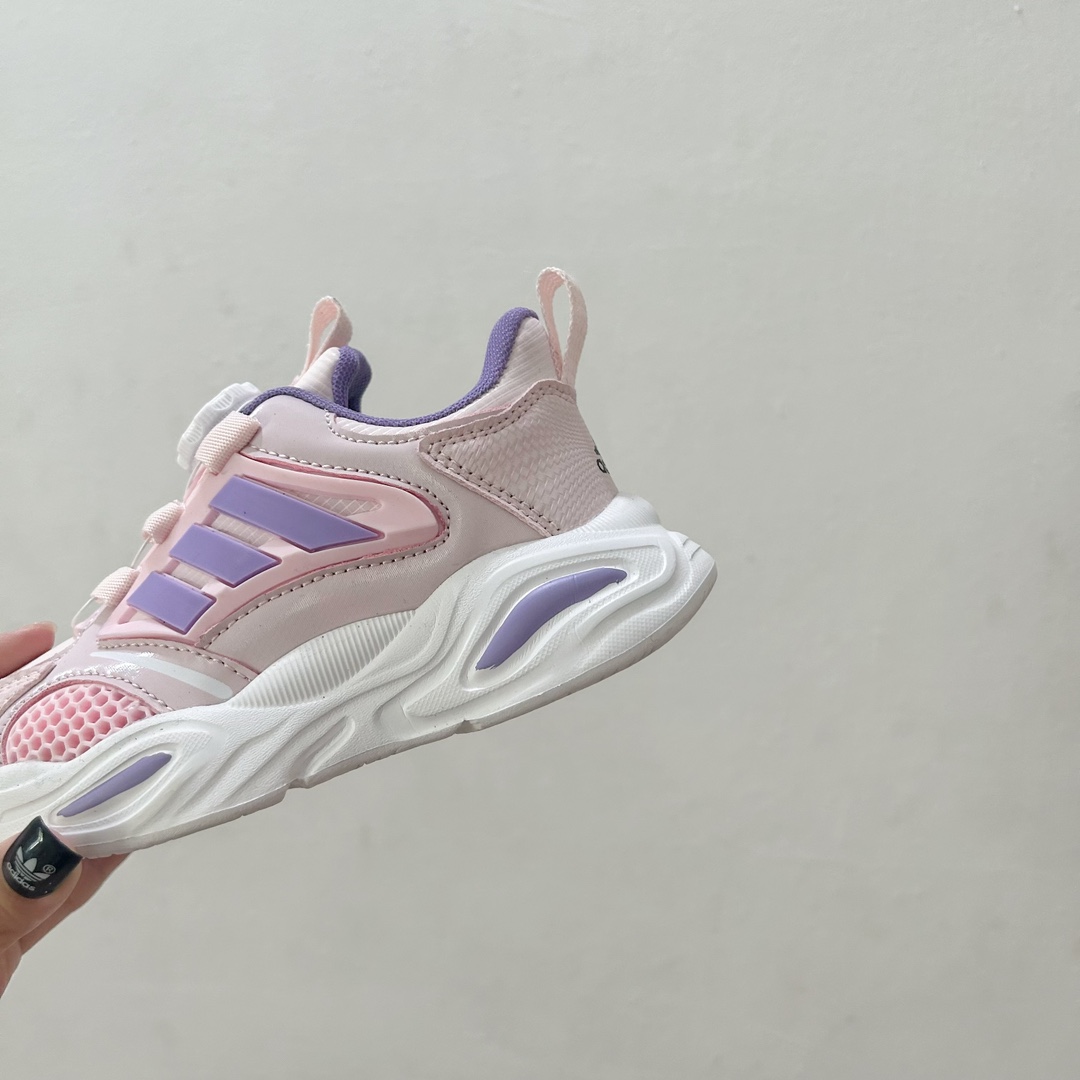 图片[7]-📍粉紫色 AD旋转纽扣儿童老爹鞋 尺码：28-37码 旋转扣设计，方便小朋友穿脱，鞋身超多透气孔包裹性舒适度拉满！中底设计不光提高整体颜值，还让脚感更软弹！运动一定要穿它！脚感绝了！-选品中心