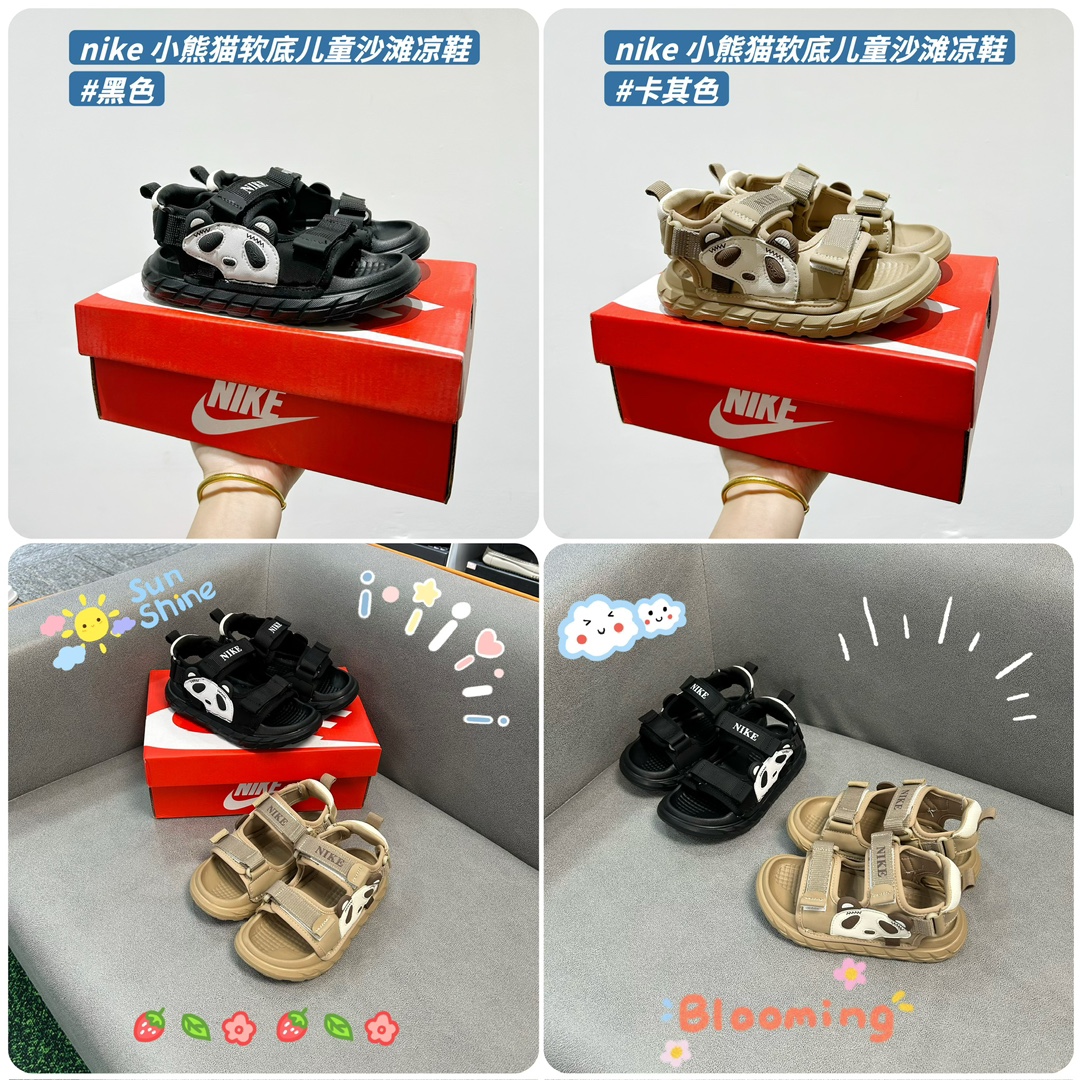 图片[3]-特🚦配色合集🔻 🔗 Nike小熊猫软底儿童沙滩凉鞋 尺码：26-37码 🌟\”👟踩着快乐的小熊猫，Nike童鞋带你探索夏日海滩✨\”👣 ☀️这款凉鞋不仅舒适，选用优质材料制成，即使在炽热的阳光下也能保持凉爽，让宝宝的双脚在沙子上自由玩耍，无需担心烫伤🍃。👶 🏖️而且，它的防滑设计是海边嬉戏的最佳伙伴，无论是走在湿漉漉的沙滩还是在浅水区，都能提供稳固的抓地力，保证安全第一🛡️。 🏷️#儿童凉鞋 #夏日海滩 #小熊猫 #舒适设计 #安全出行-选品中心
