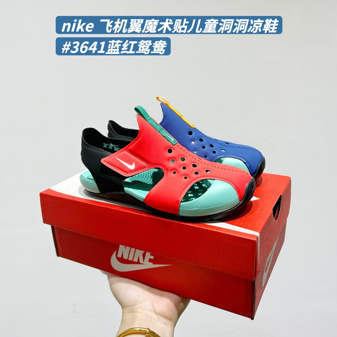 图片[4]-🚦配色合集🔻 🔗Nike飞机翼魔术贴儿童洞洞凉鞋 尺码：22-35码-选品中心