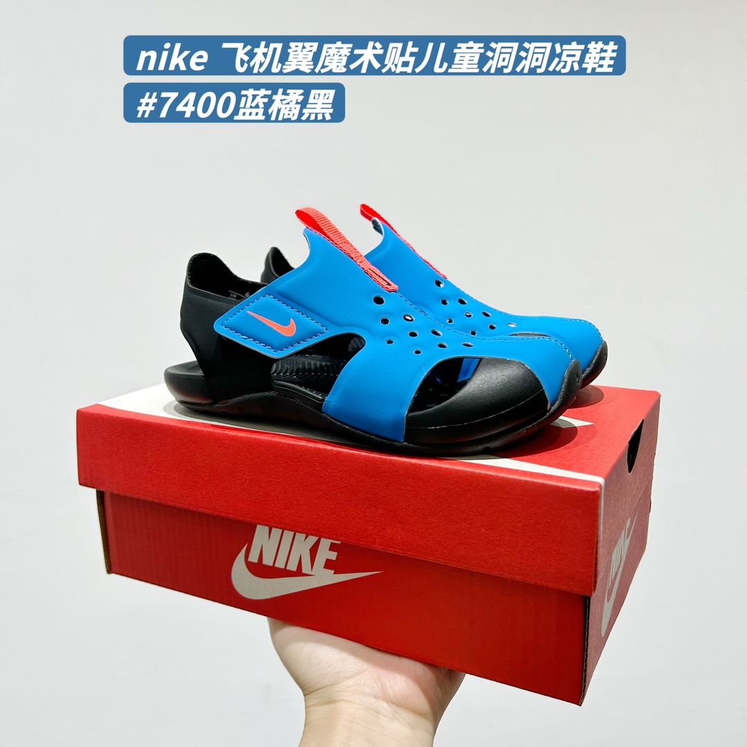 图片[3]-🚦配色合集🔻 🔗Nike飞机翼魔术贴儿童洞洞凉鞋 尺码：22-35码-选品中心