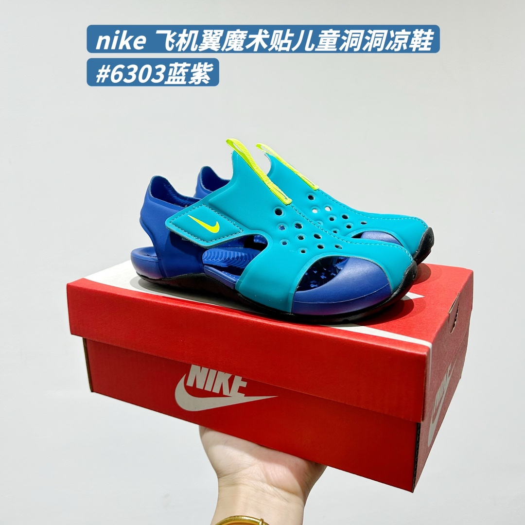 图片[2]-🚦配色合集🔻 🔗Nike飞机翼魔术贴儿童洞洞凉鞋 尺码：22-35码-选品中心