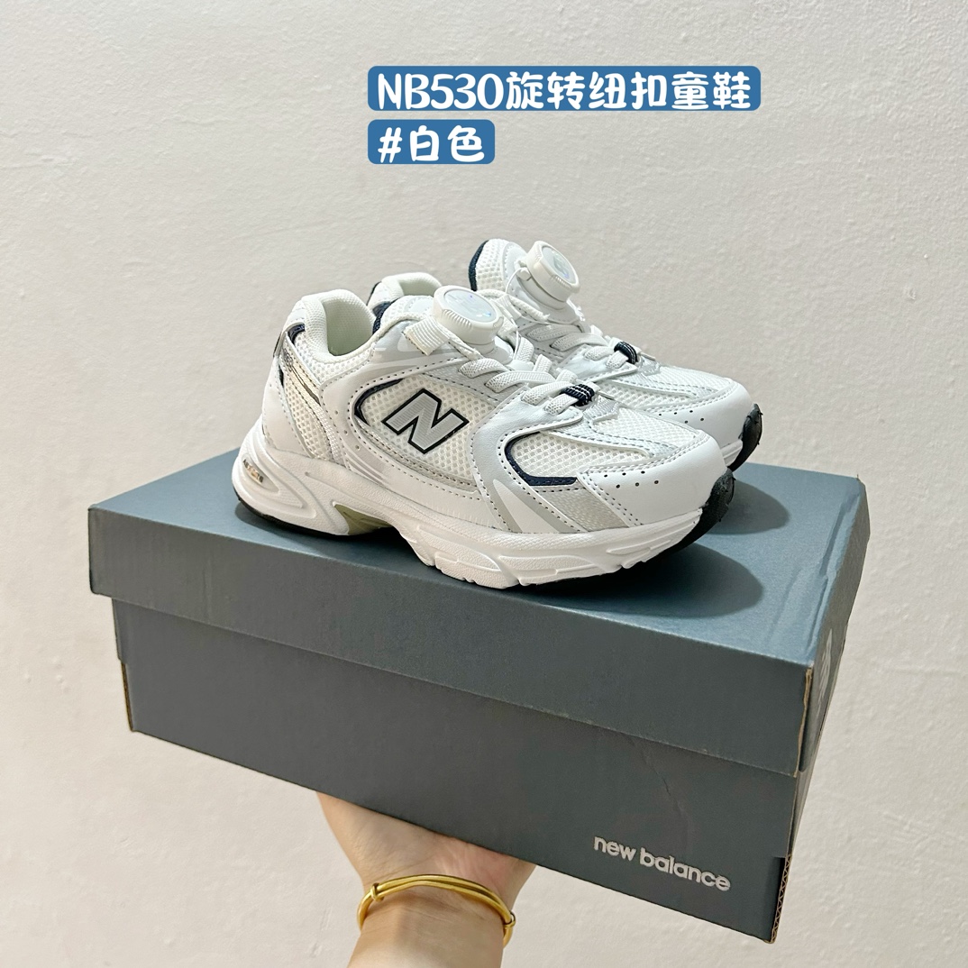 图片[5]-NB530旋转纽扣童鞋💖👟26-37码 NB530童鞋的外观设计既简约又不失时尚感，无论是去公园玩耍还是参加家庭聚会，都是完美的选择。-选品中心