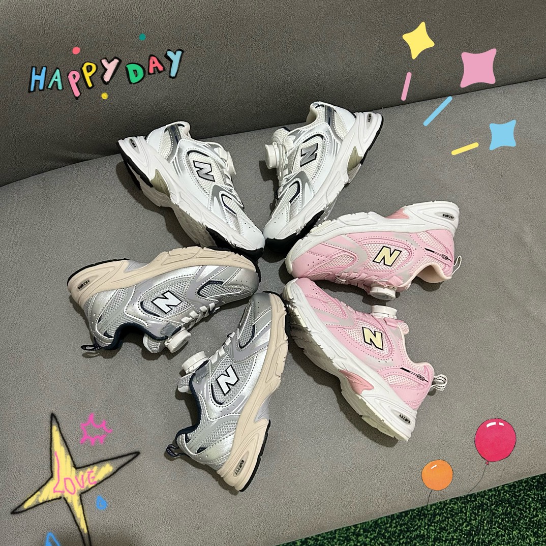 图片[3]-NB530旋转纽扣童鞋💖👟26-37码 NB530童鞋的外观设计既简约又不失时尚感，无论是去公园玩耍还是参加家庭聚会，都是完美的选择。-选品中心