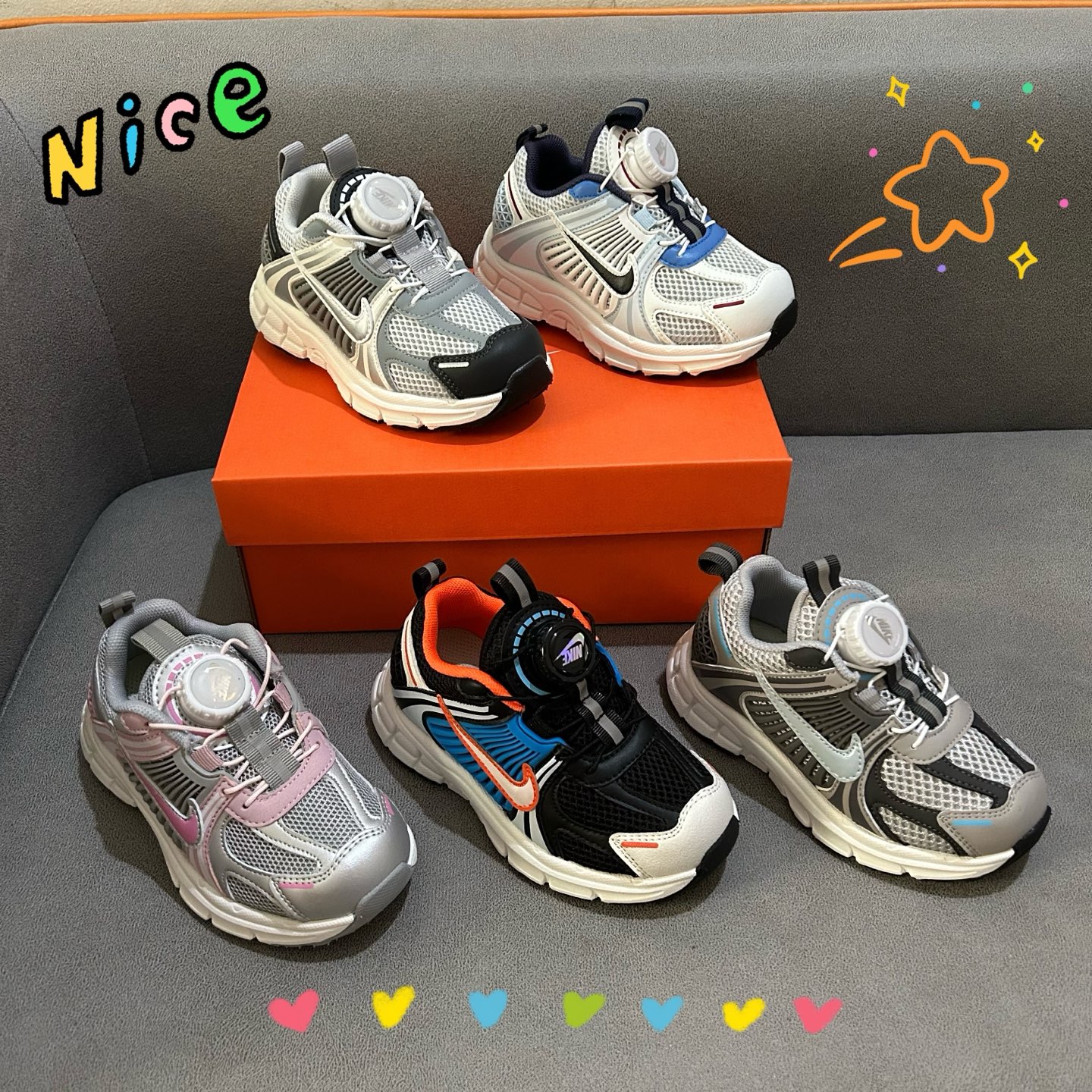 图片[6]-🈴配色合集🔻 🔗Zoom Vomero 5 V5旋转钮扣童鞋 尺码：26-37码 Nike Zoom Vomero 5子复古运动鞋融蕴时尚风范和丰富层次感，缔造运动鞋佳选，助你轻松型出范，开辟独属于自己的路。鞋款采用多层设计，融入织物与合成材质，塑就本季出众鞋款。同时巧糅科技感和低调设计，为鞋款注入反光细节，令你迈步间尽显闪耀魅力; 结合中性色调，打造非凡造型。-选品中心