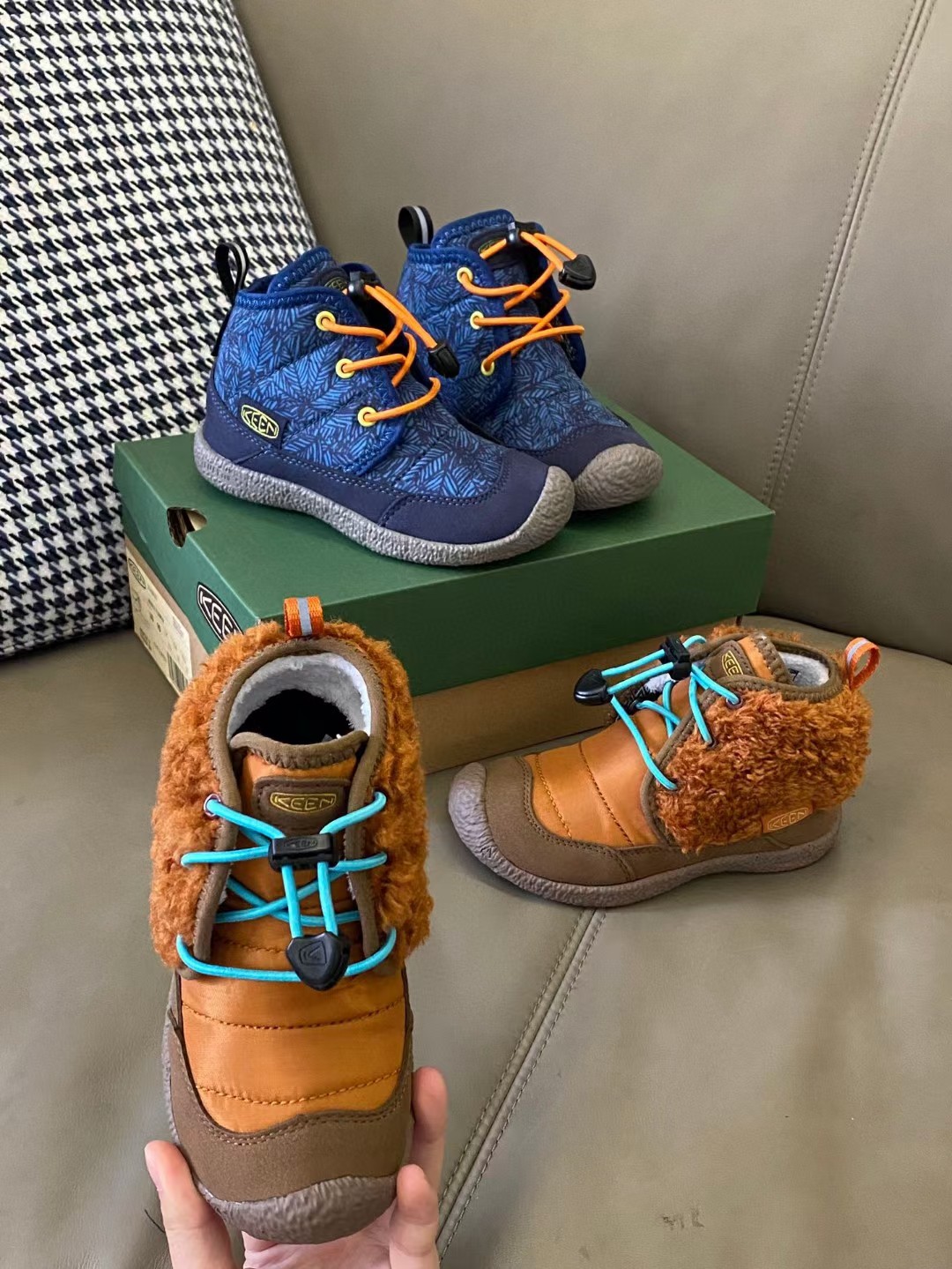 图片[3]-【原图直出🌟尺码：26-37 绝了你可以永远相信keen真是巨巨舒服😍鞋面采用麂皮拼接材质，松紧扣设计🉑自由调节松紧🤩内里加绒保暖亲肤透气🌬️鞋底防滑效果强👍🏻-选品中心