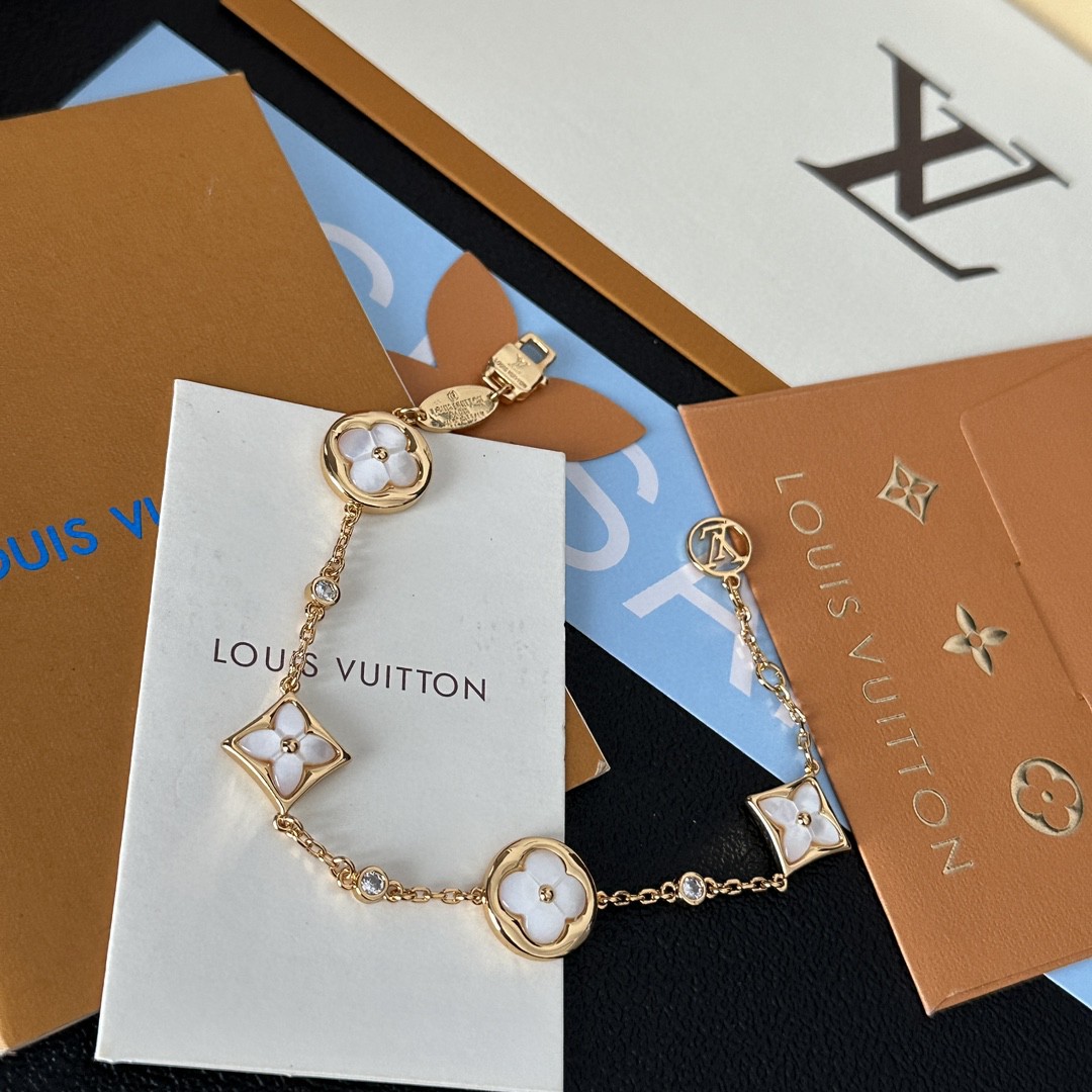 Louis Vuitton Jewelry Bracelet Gold White