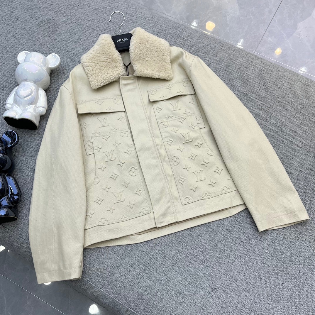 Louis Vuitton Clothing Coats & Jackets Replica Sale online
 Apricot Color Cotton Denim Knitting Fall/Winter Collection