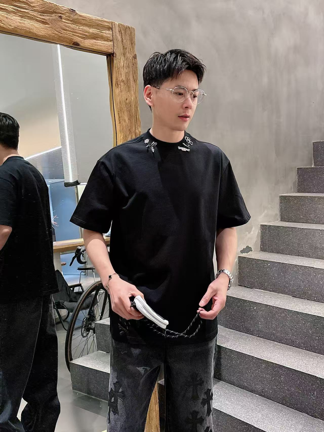 克罗心 * 𝟐6𝐬s 春夏休闲短袖定制面料 品牌经典LOGO 工艺精致 休闲百搭 【𝐒𝐢𝐳𝐞：码数】 S