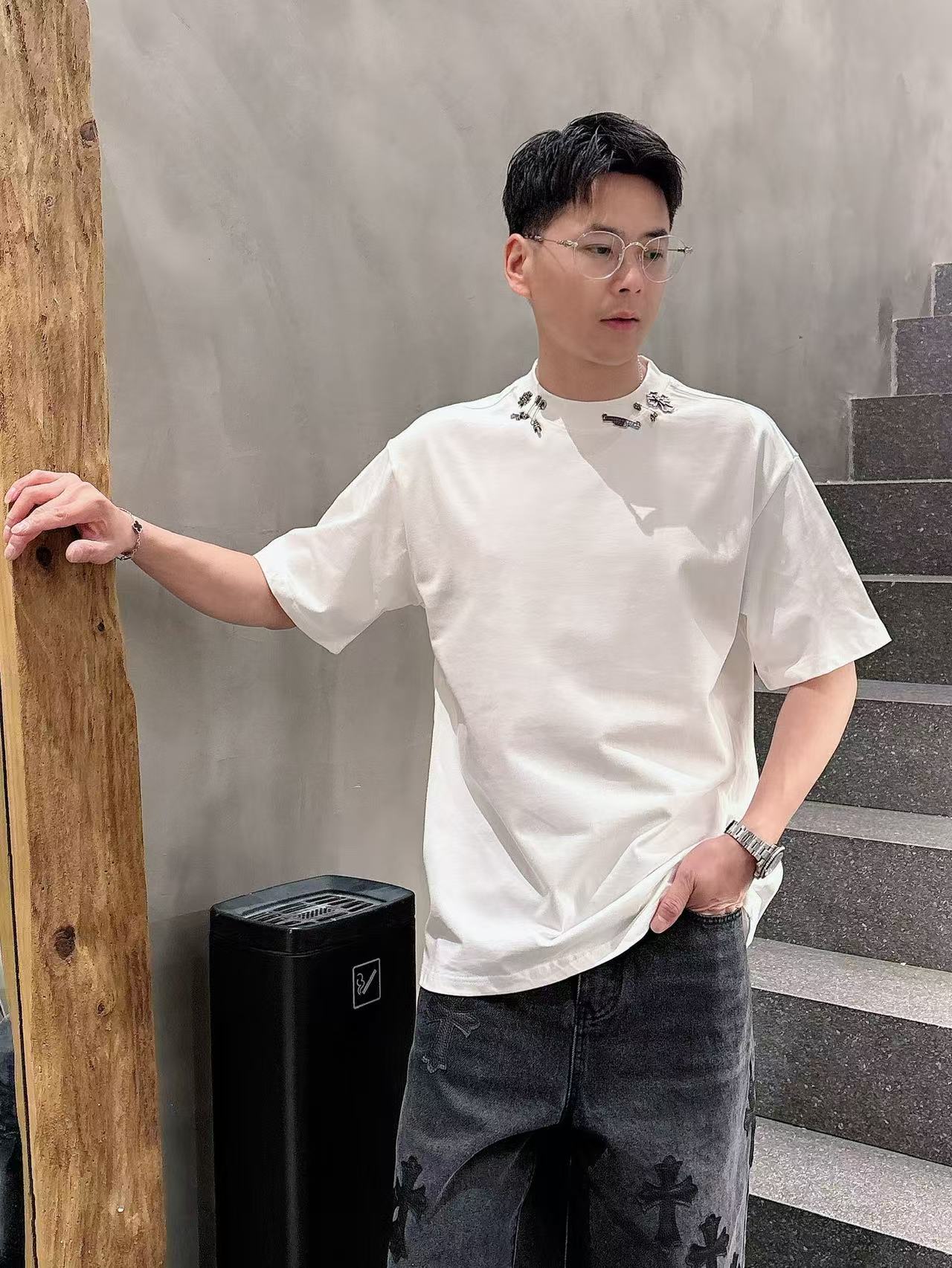 克罗心 * 𝟐6𝐬s 春夏休闲短袖定制面料 品牌经典LOGO 工艺精致 休闲百搭 【𝐒𝐢𝐳𝐞：码数】 S