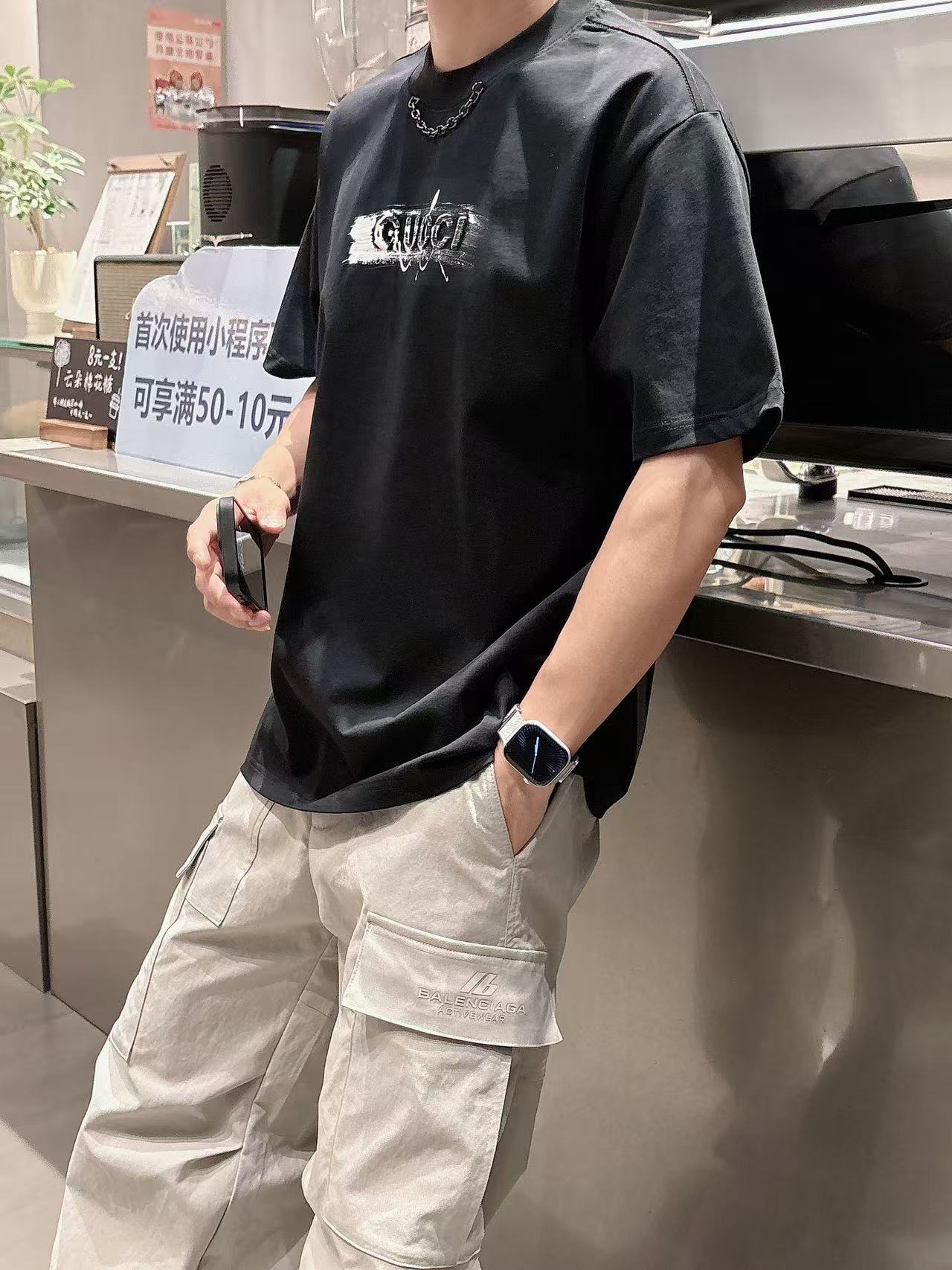 古驰 * 𝟐6𝐬s 春夏休闲短袖定制面料 品牌经典LOGO 工艺精致 休闲百搭 【𝐒𝐢𝐳𝐞：码数】 S-