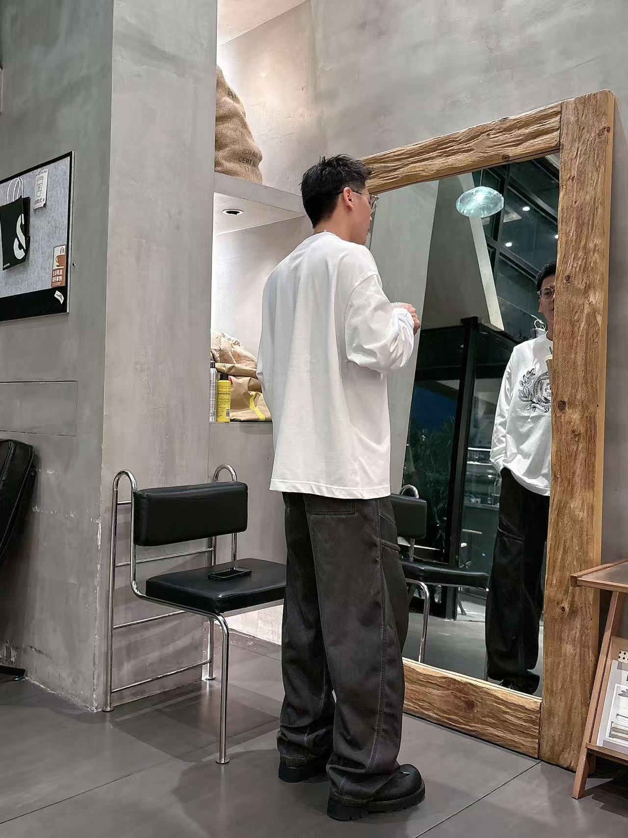 2025秋季新款 DG 手绘定制标休闲长袖 【over size宽松版型】 定制300g高支100%纯棉