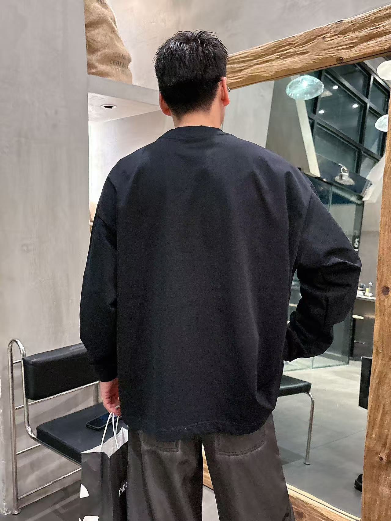 2025秋季新款 DG 手绘定制标休闲长袖 【over size宽松版型】 定制300g高支100%纯棉